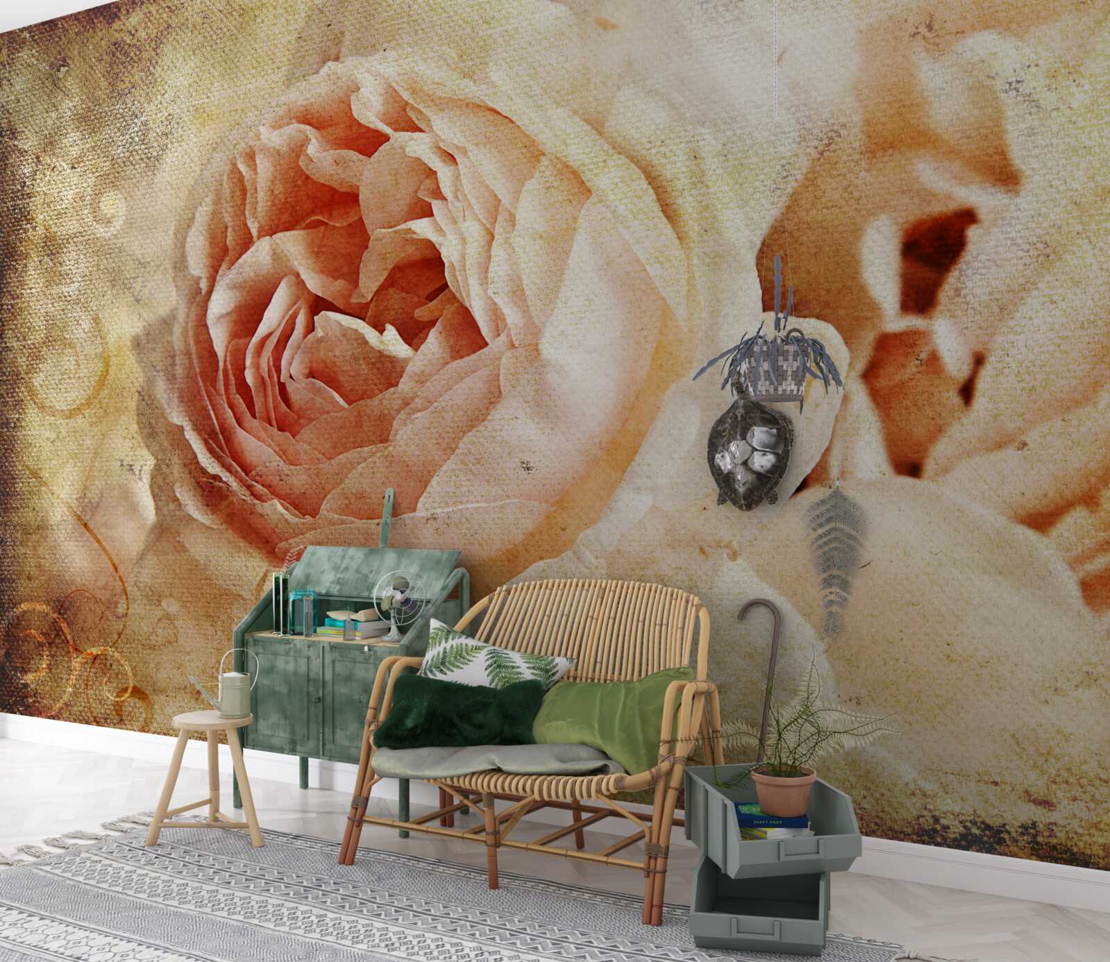 Carta da parati rose vintage