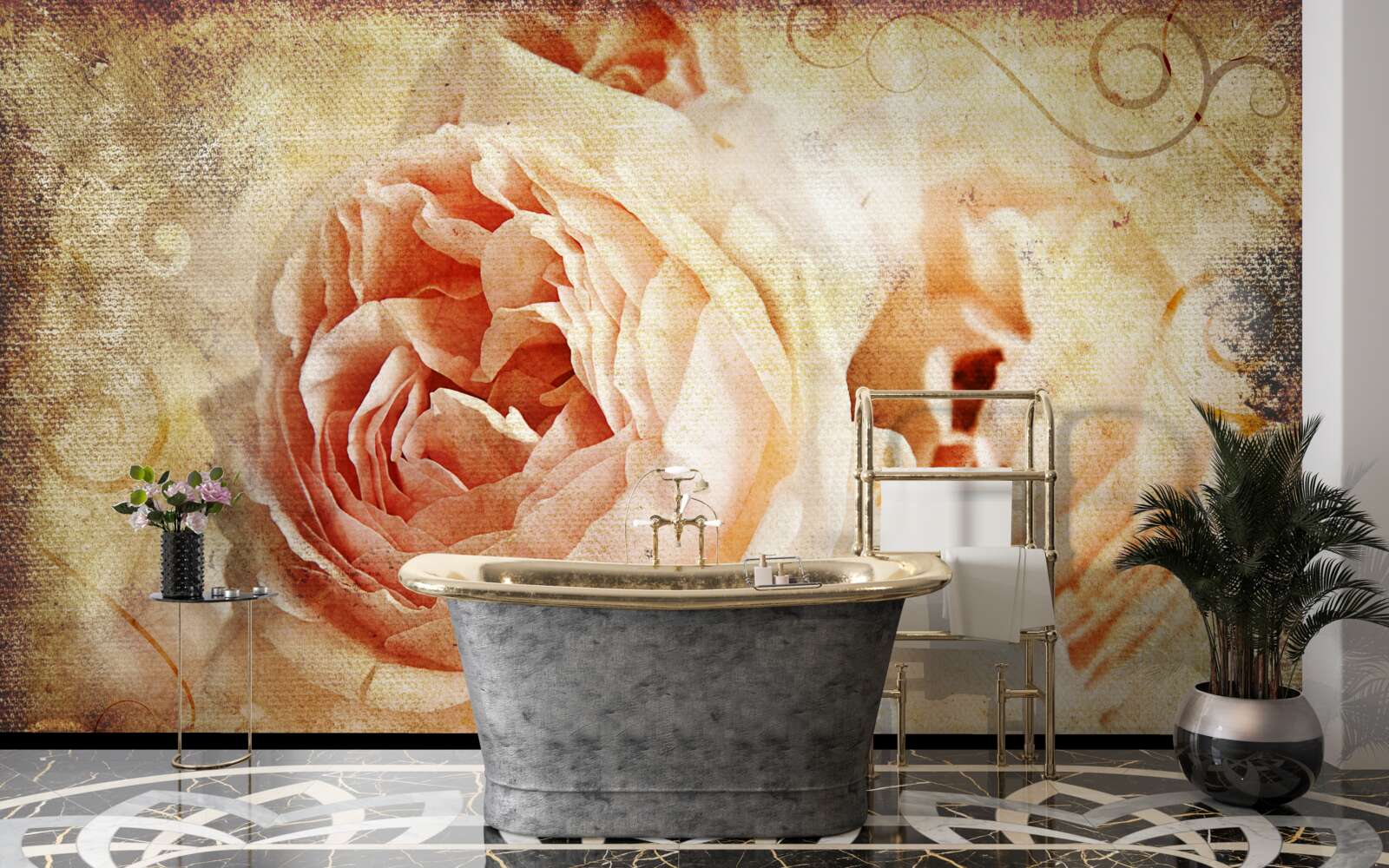 Carta da parati rose vintage