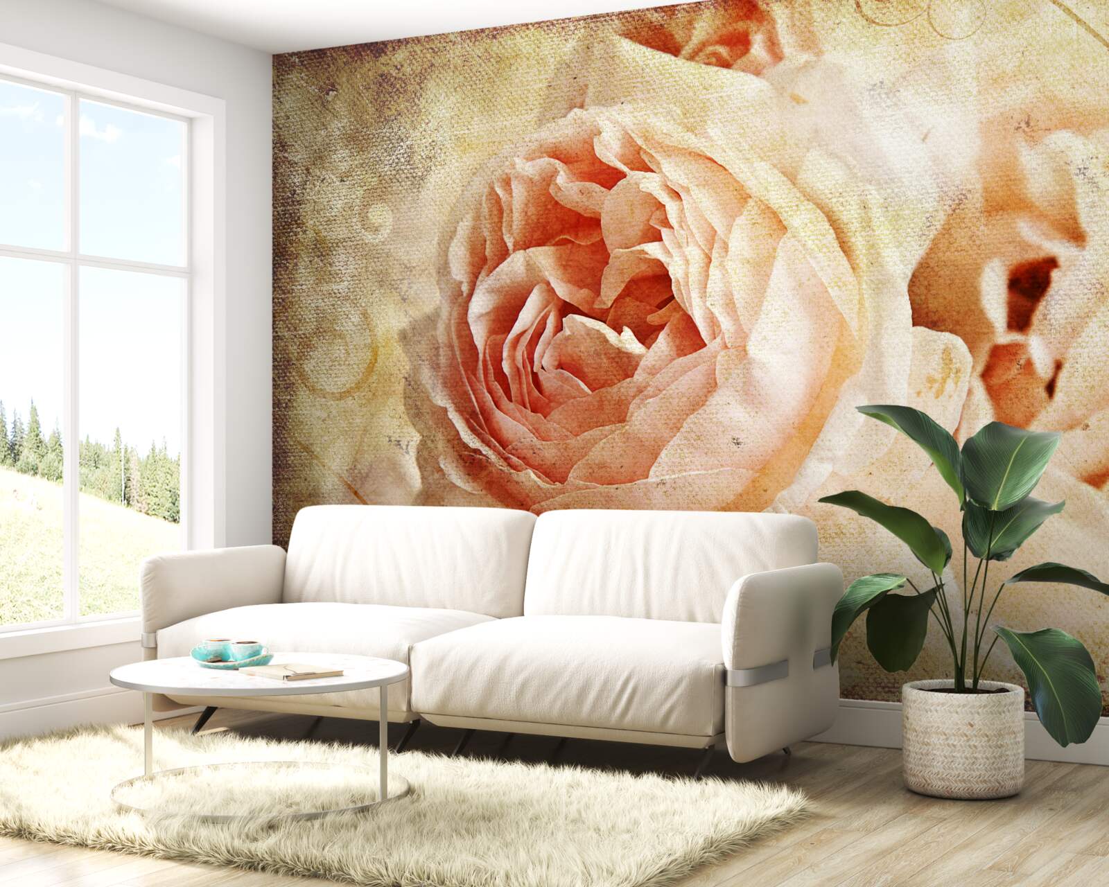 Carta da parati rose vintage