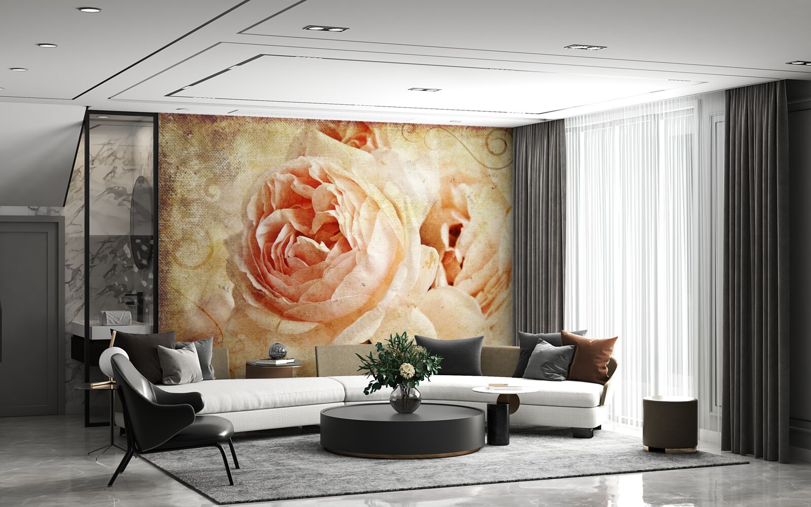Carta da parati rose vintage