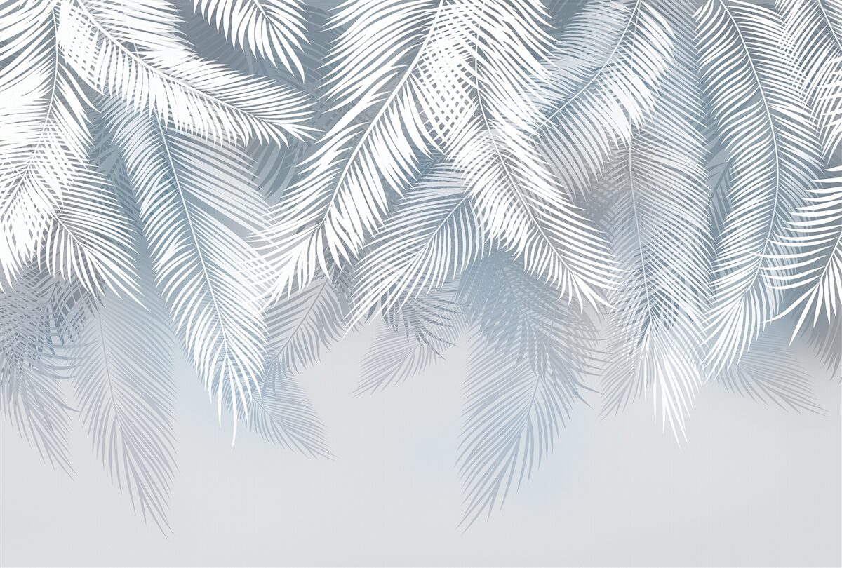 Carta da parati foglie simili a piume, pendenti