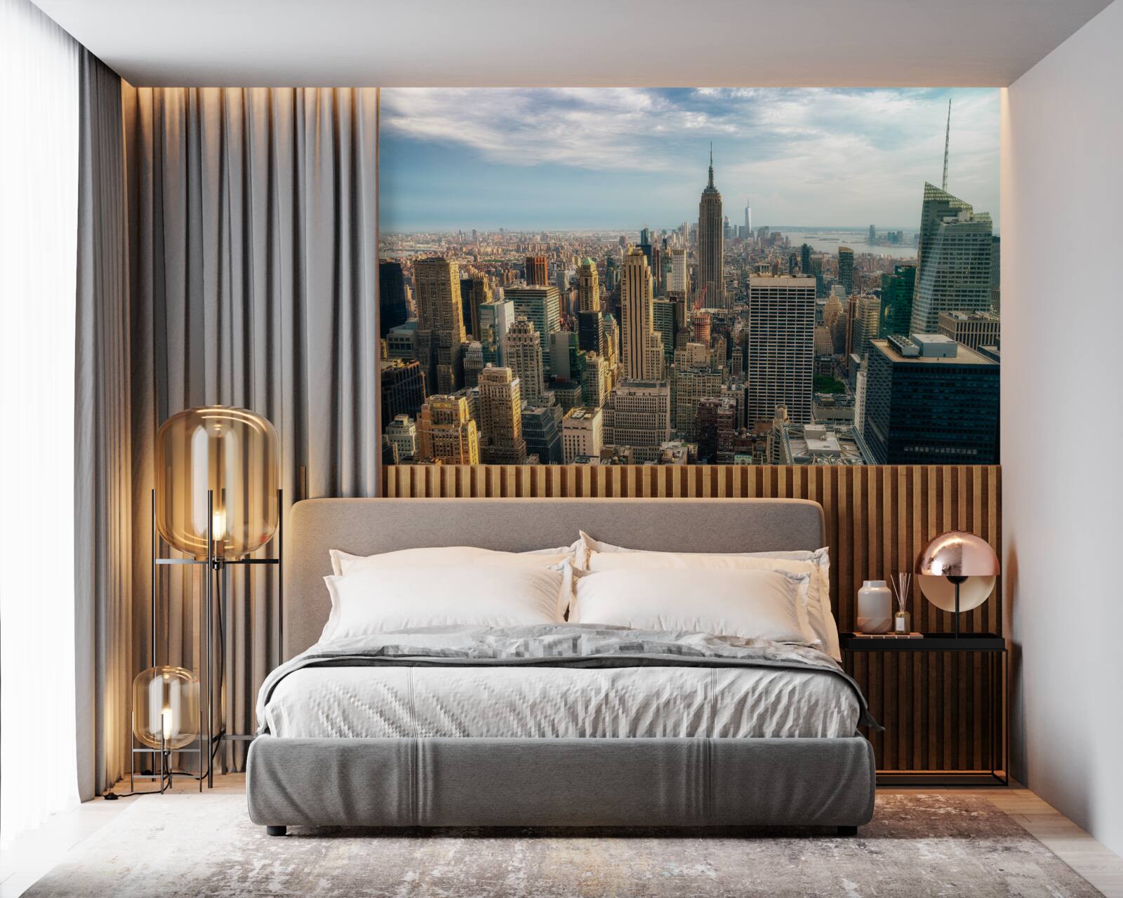 Carta da parati la costruzione dell'Empire State è in pieno svolgimento