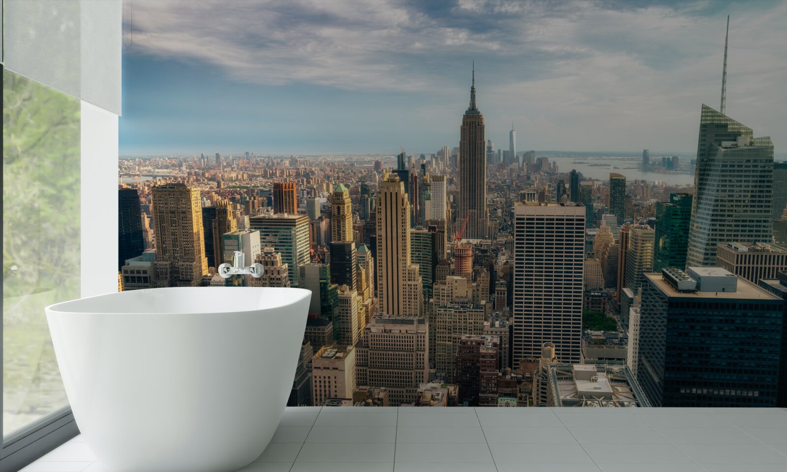 Carta da parati la costruzione dell'Empire State è in pieno svolgimento
