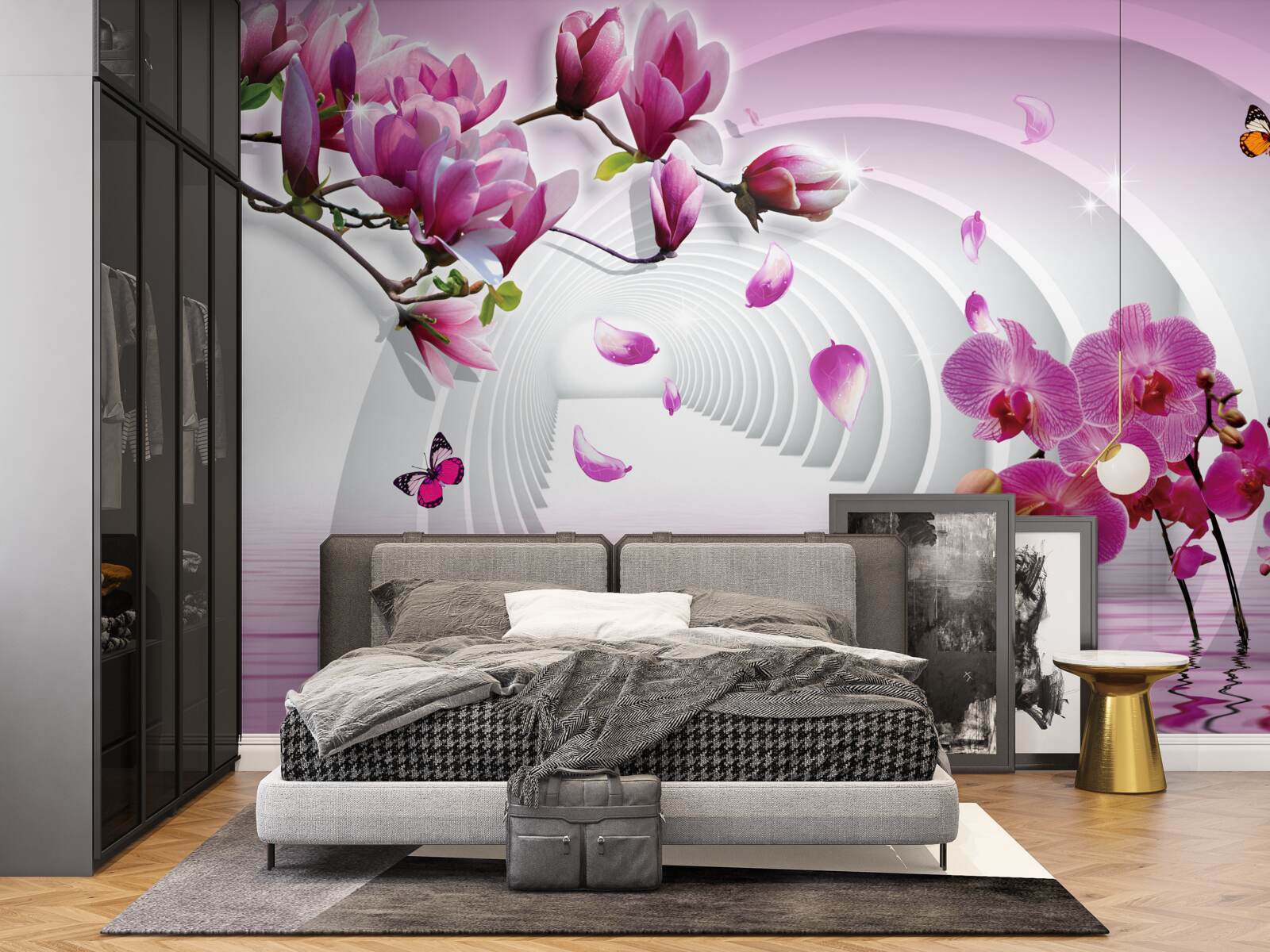 Carta da parati deliziose sfumature di rosa magnolia e orchidea