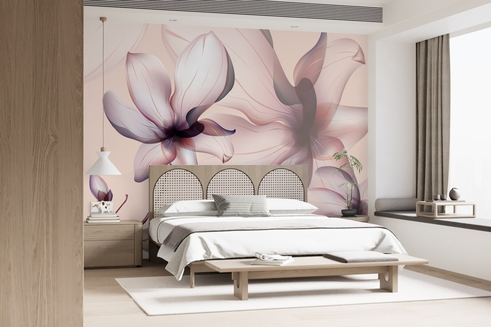 Carta da parati sfondo luminoso con magnolie