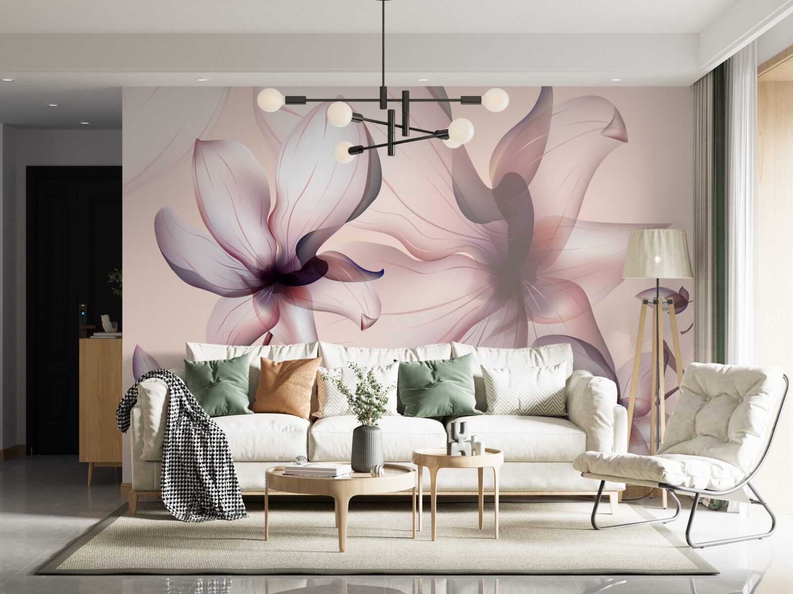 Carta da parati sfondo luminoso con magnolie