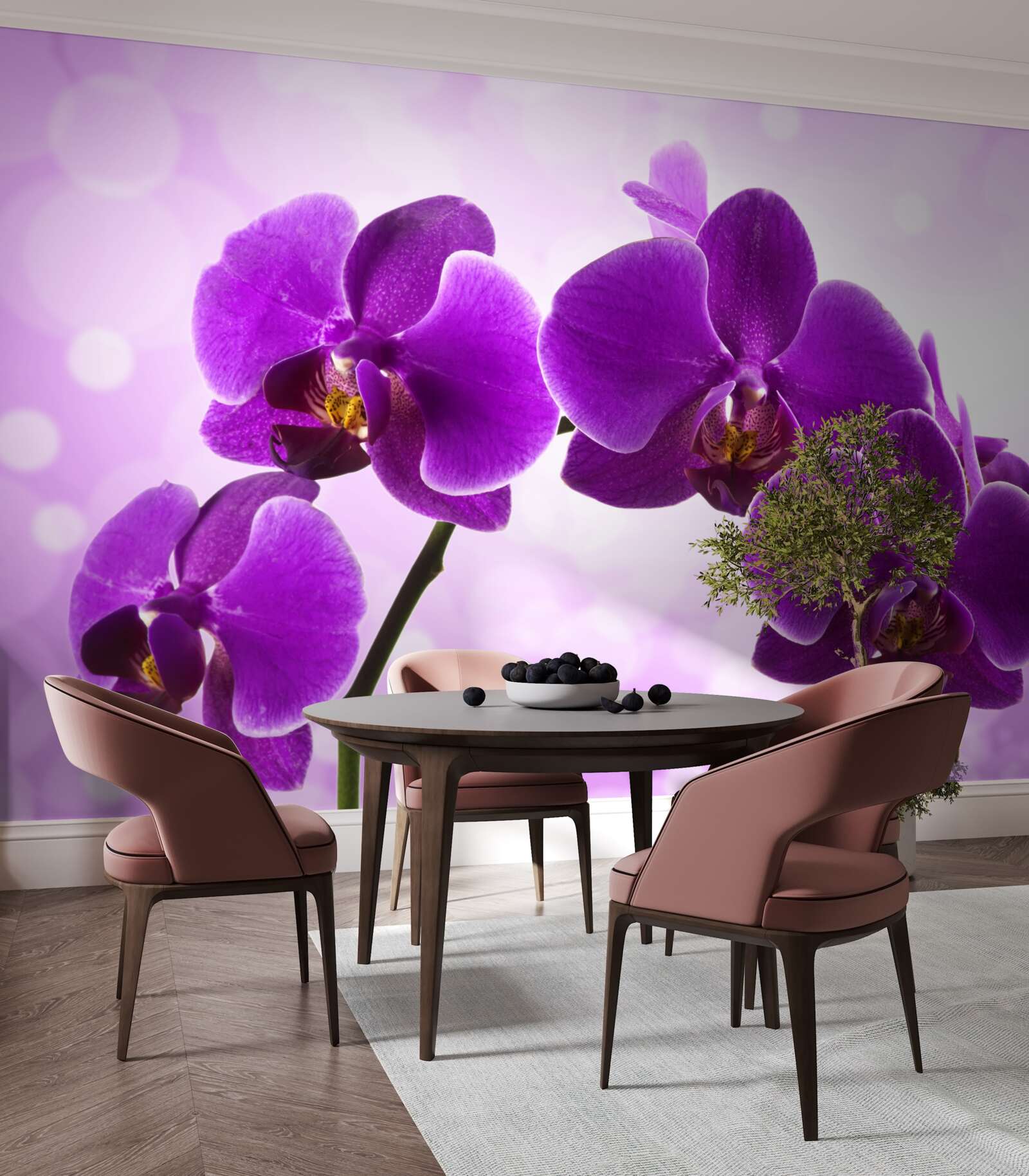 Carta da parati orchidea viola intenso