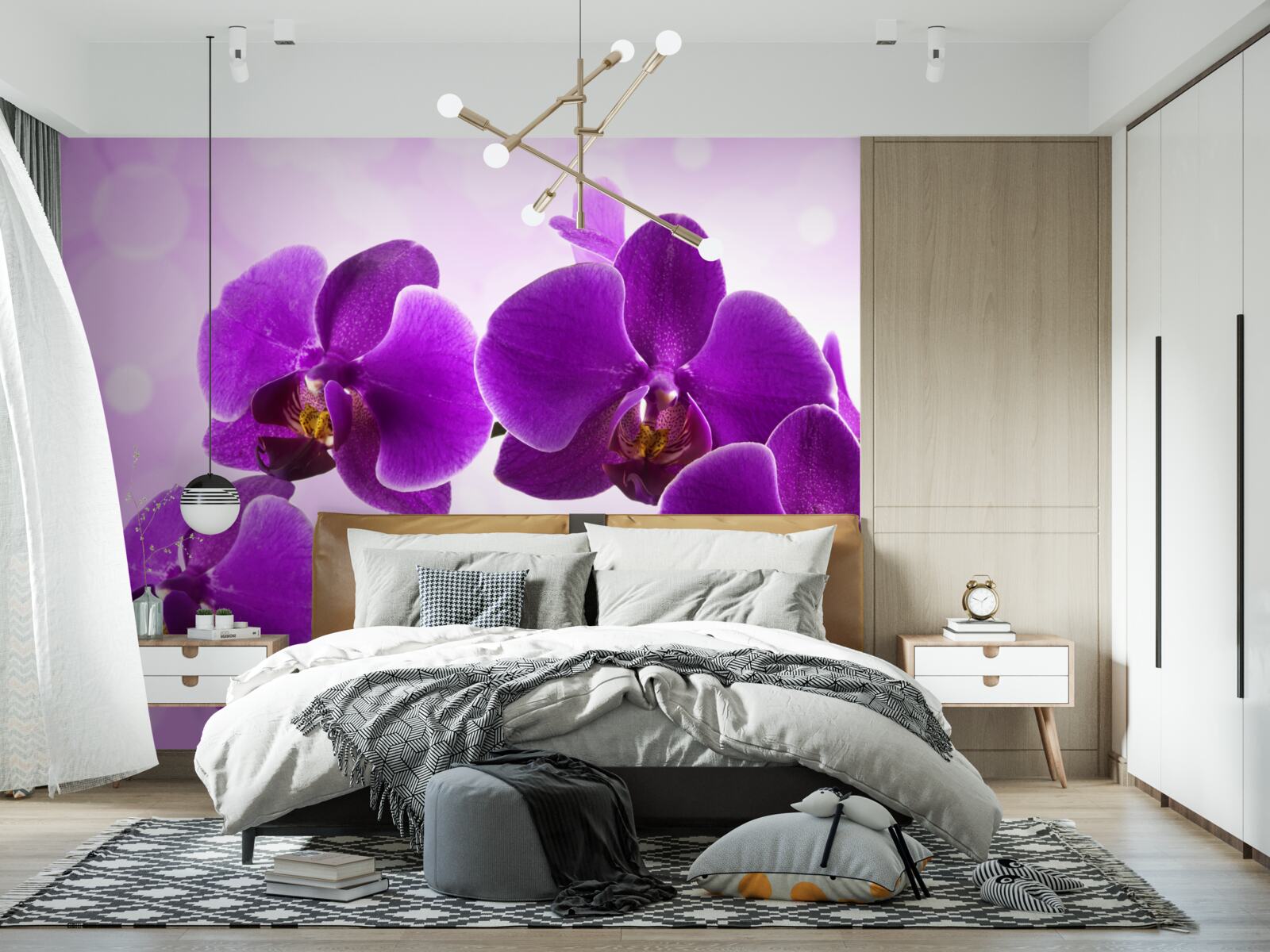 Carta da parati orchidea viola intenso