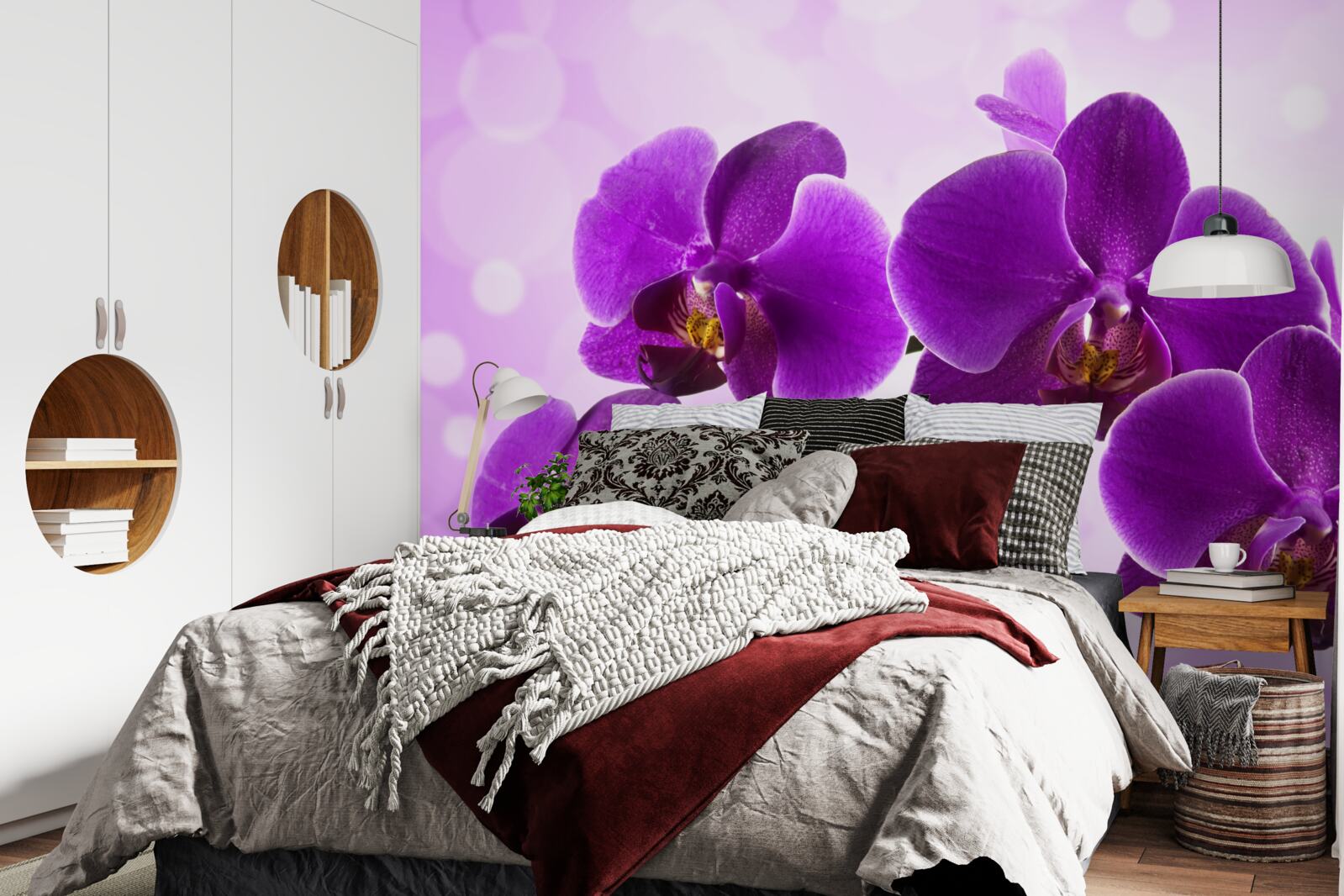 Carta da parati orchidea viola intenso