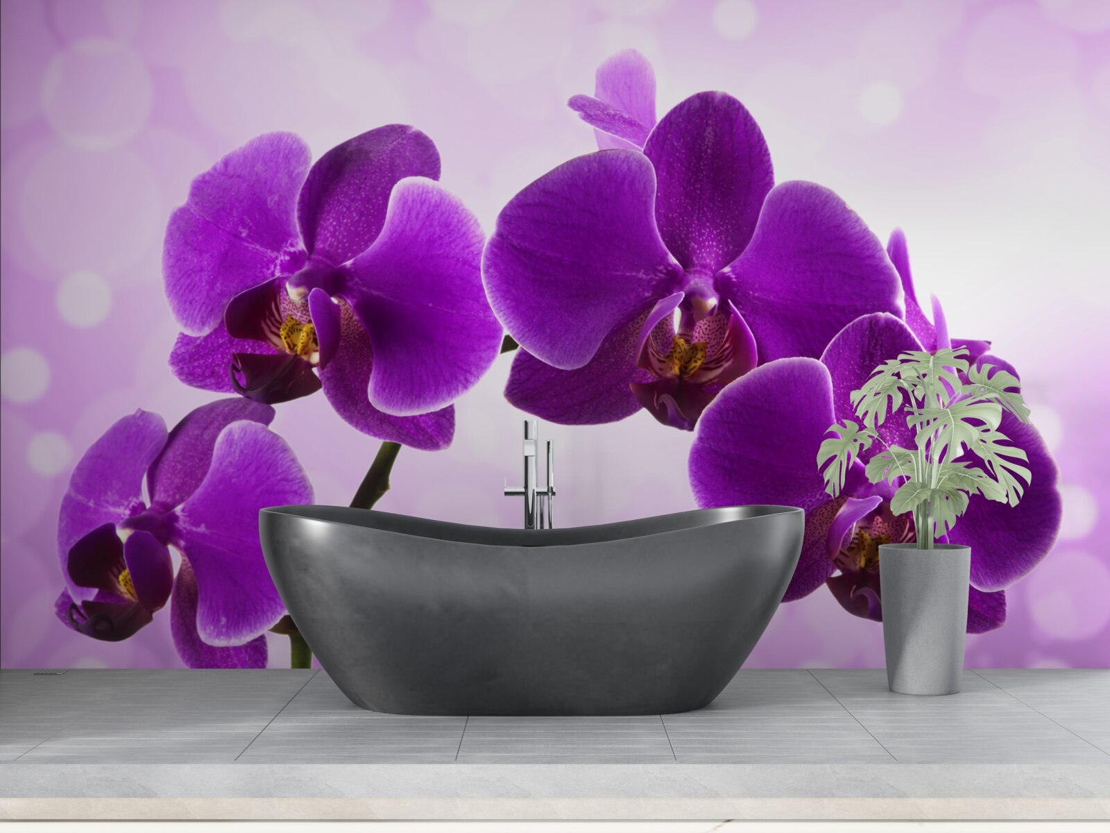 Carta da parati orchidea viola intenso
