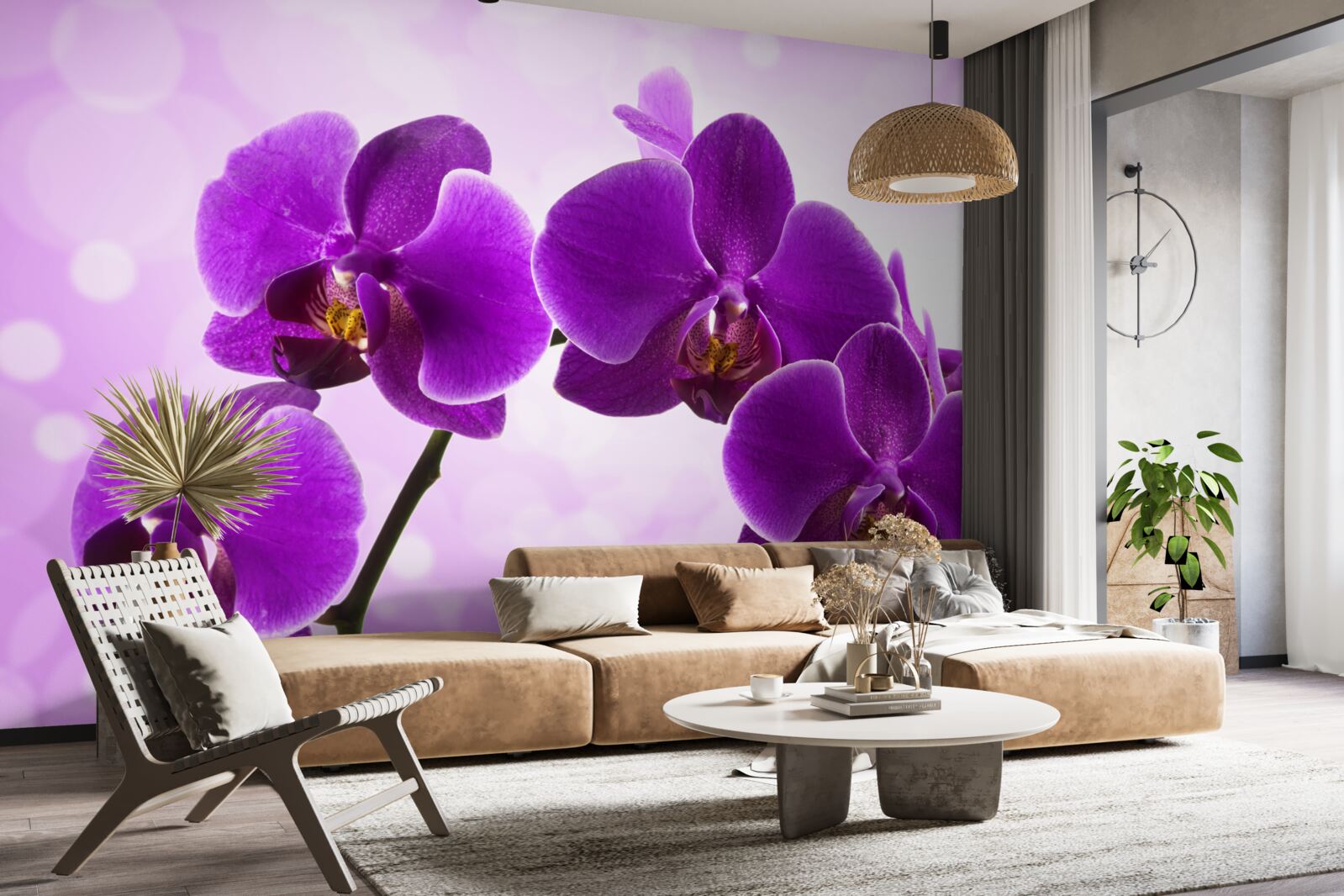 Carta da parati orchidea viola intenso