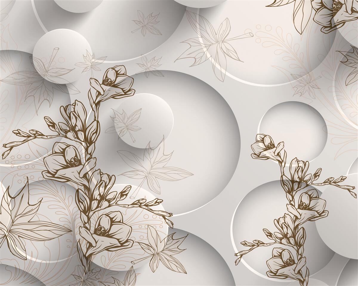 Carta da parati Le magnolie sono bianche e di forma rotonda