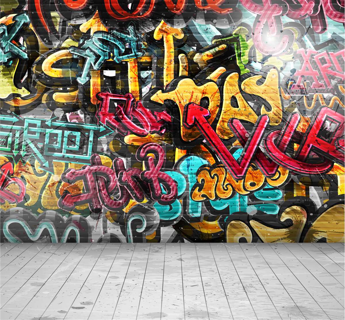 Fototapeta jasne graffiti na ulicach