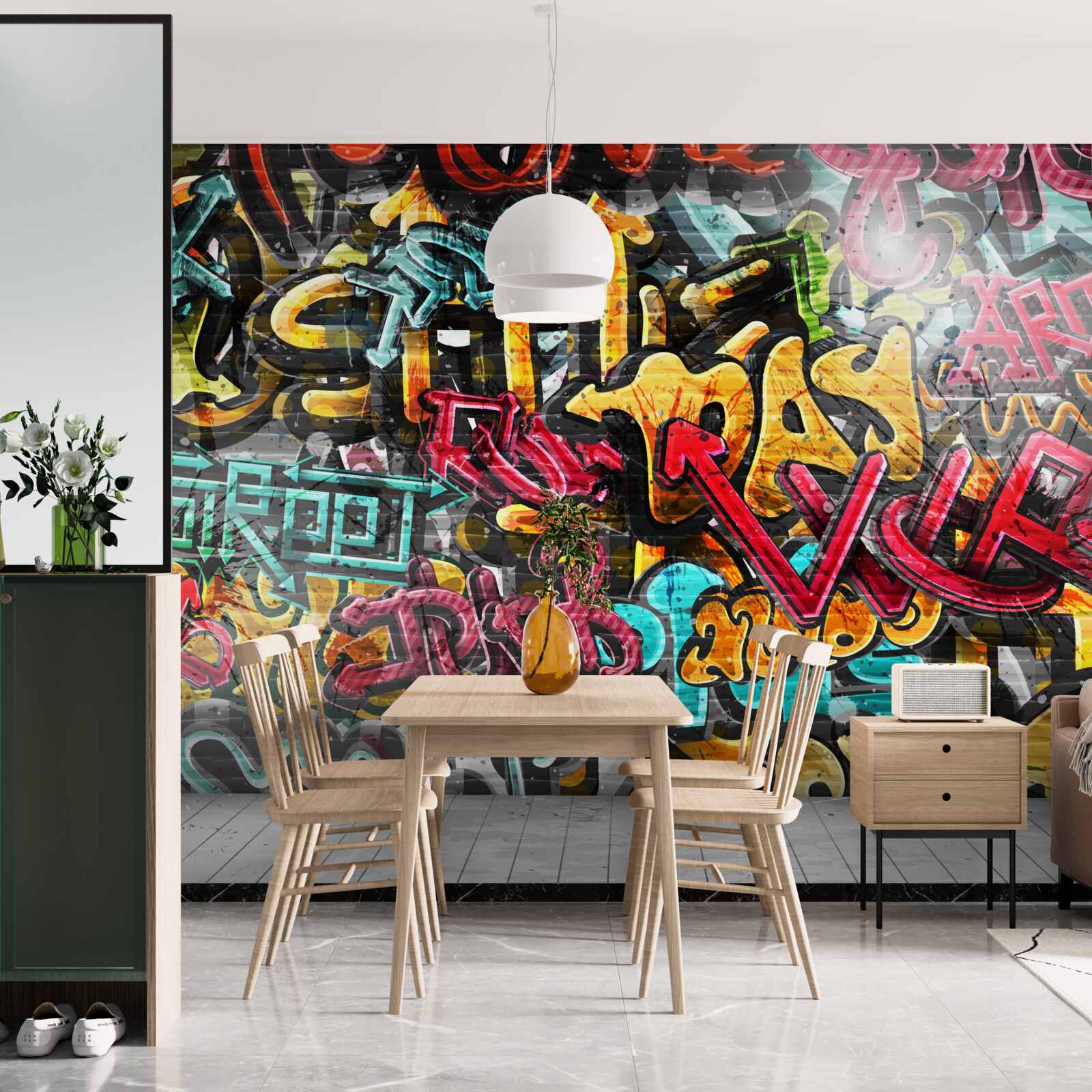 Fototapeta jasne graffiti na ulicach