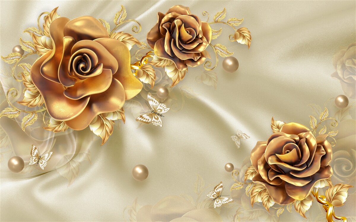Carta da parati rose marrone scuro