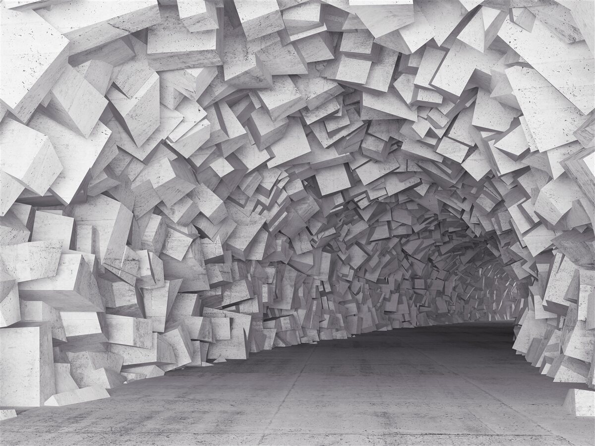 Carta da parati Le forme 3d formano un tunnel