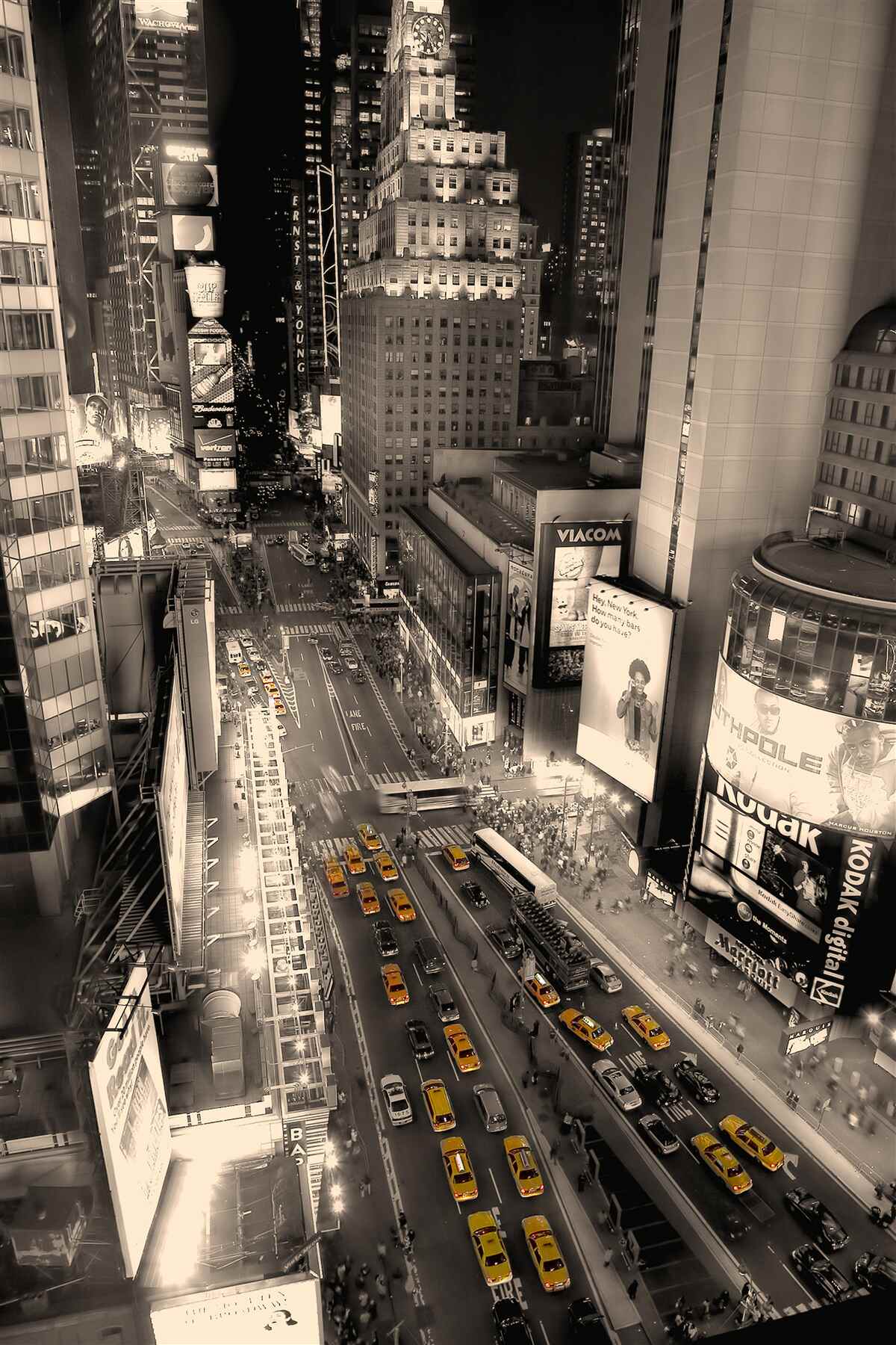 Carta da parati times square e i taxi gialli