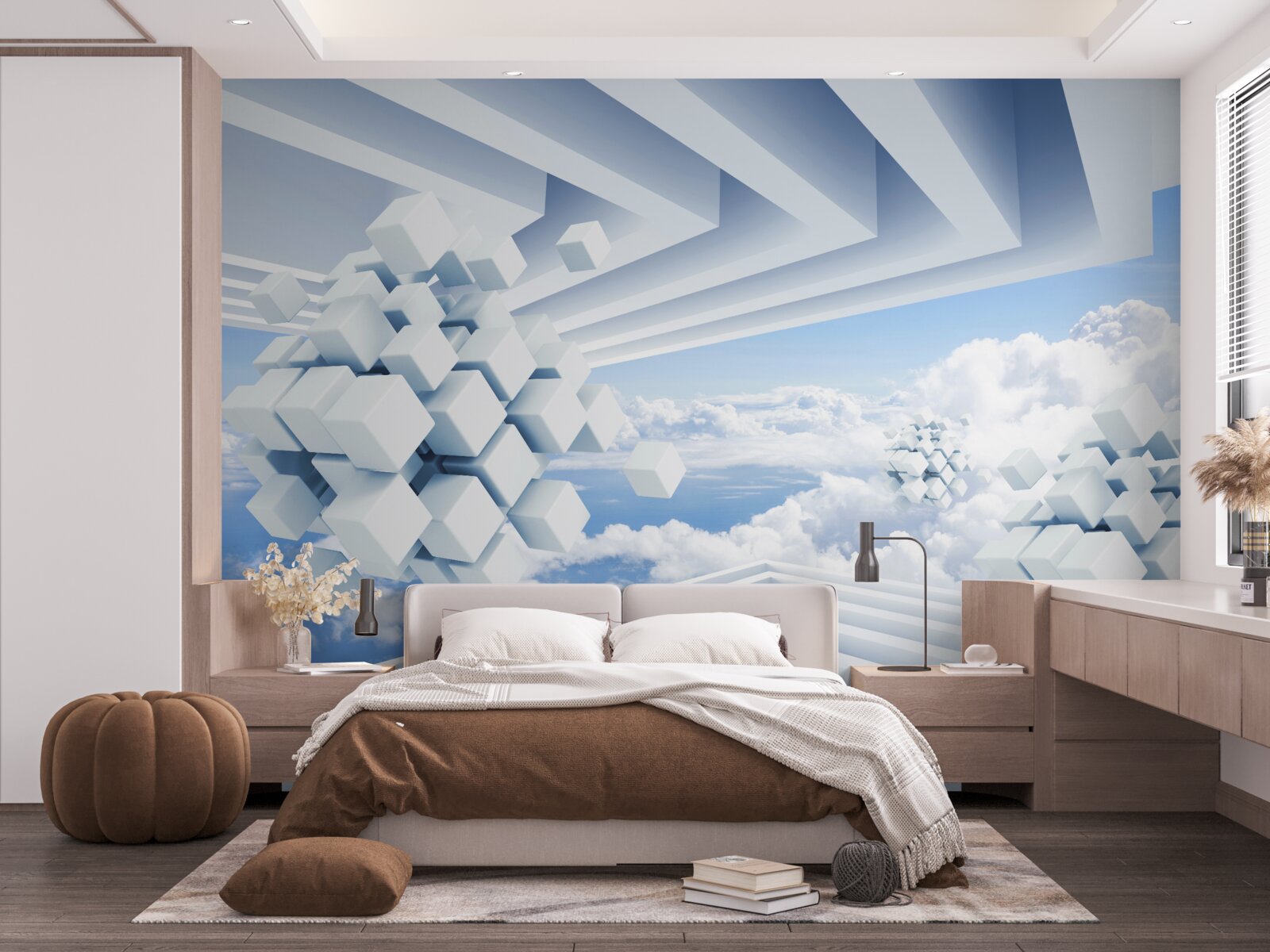 Carta da parati texture che fluttuano nell'azzurro delle nuvole