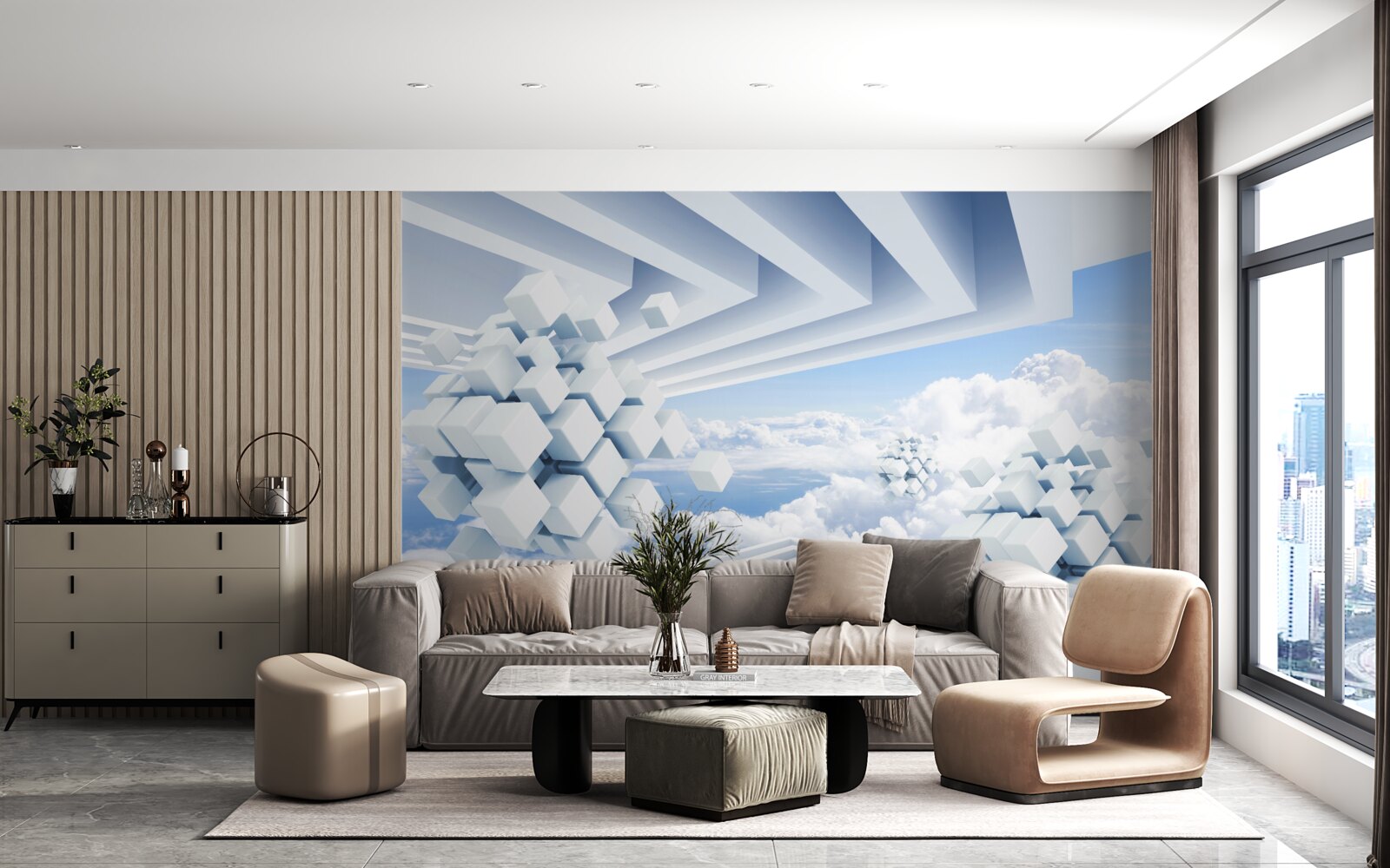 Carta da parati texture che fluttuano nell'azzurro delle nuvole