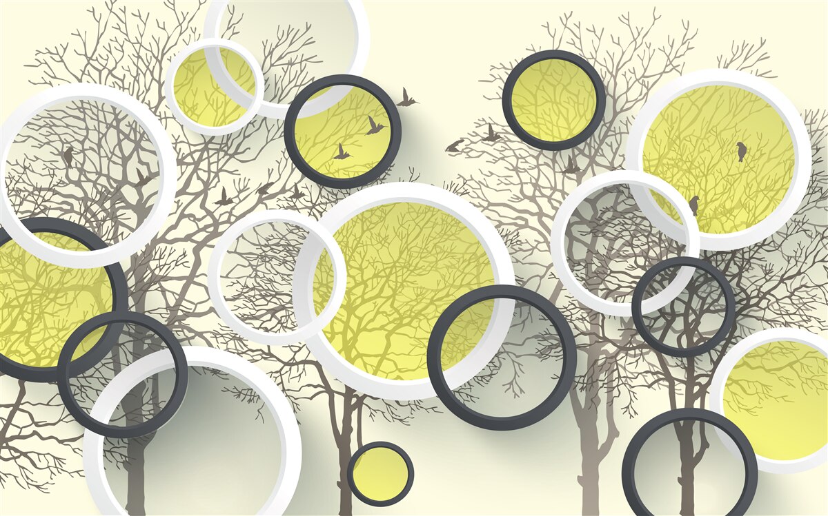 Carta da parati i cerchi delle lenti riflettono la texture degli alberi