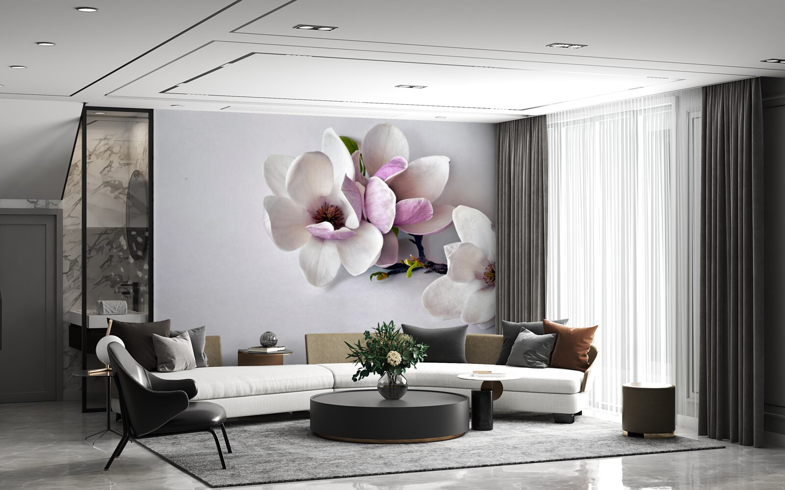 Carta da parati fiori di incredibile bellezza e di grandi dimensioni