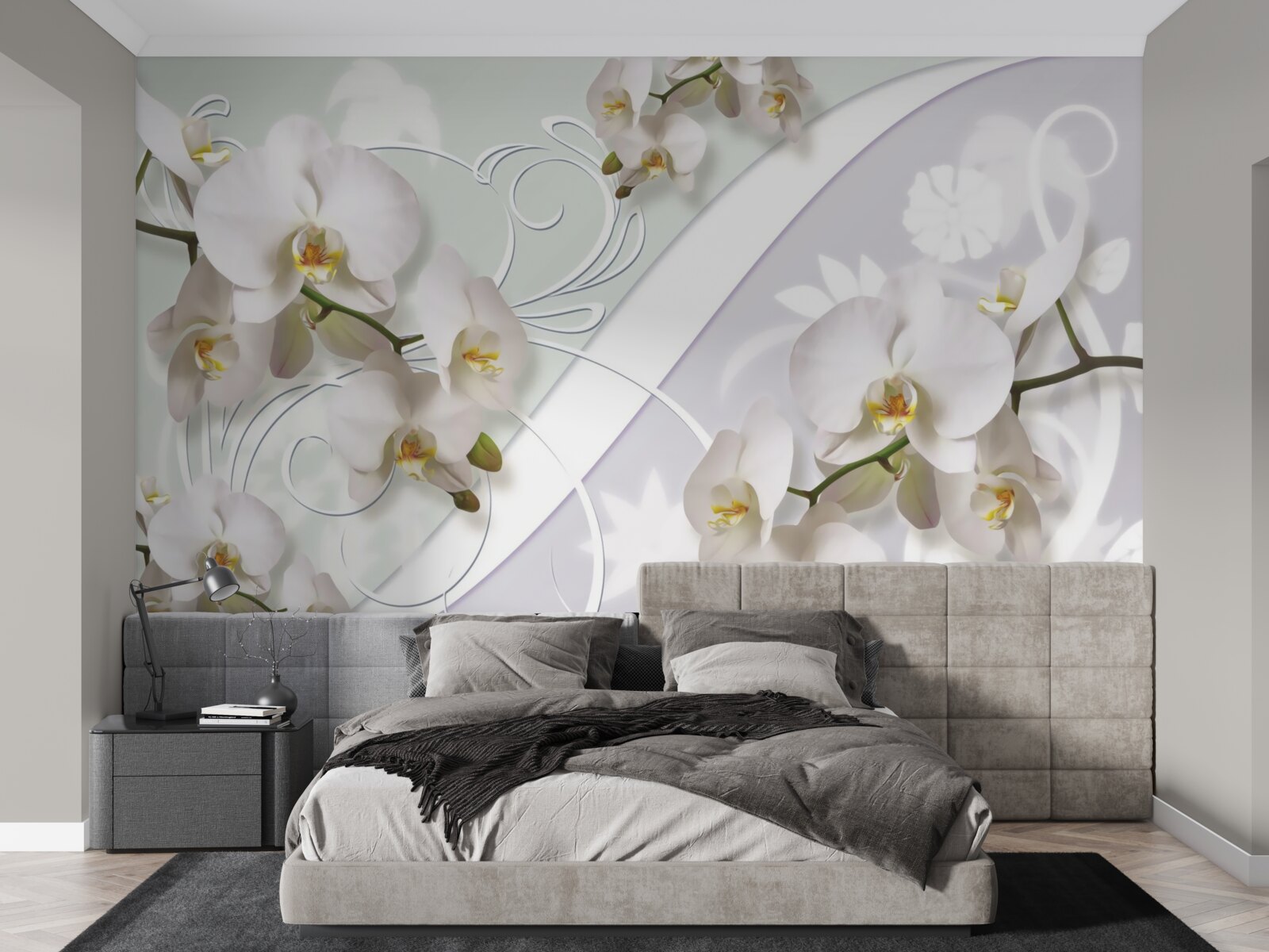 Fototapeta białe orchidee na białym tle
