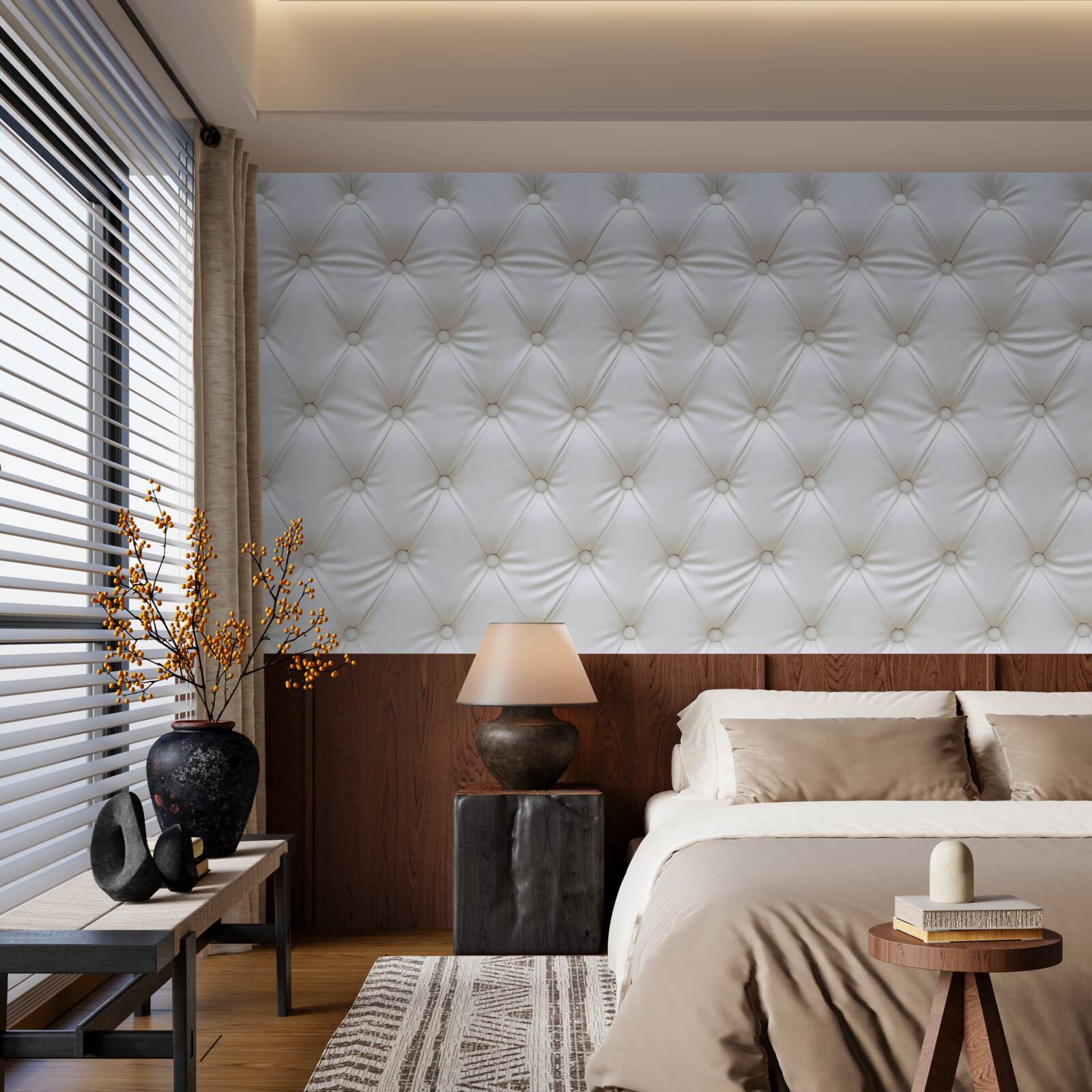 Carta da parati texture della tappezzeria decorata con cristalli