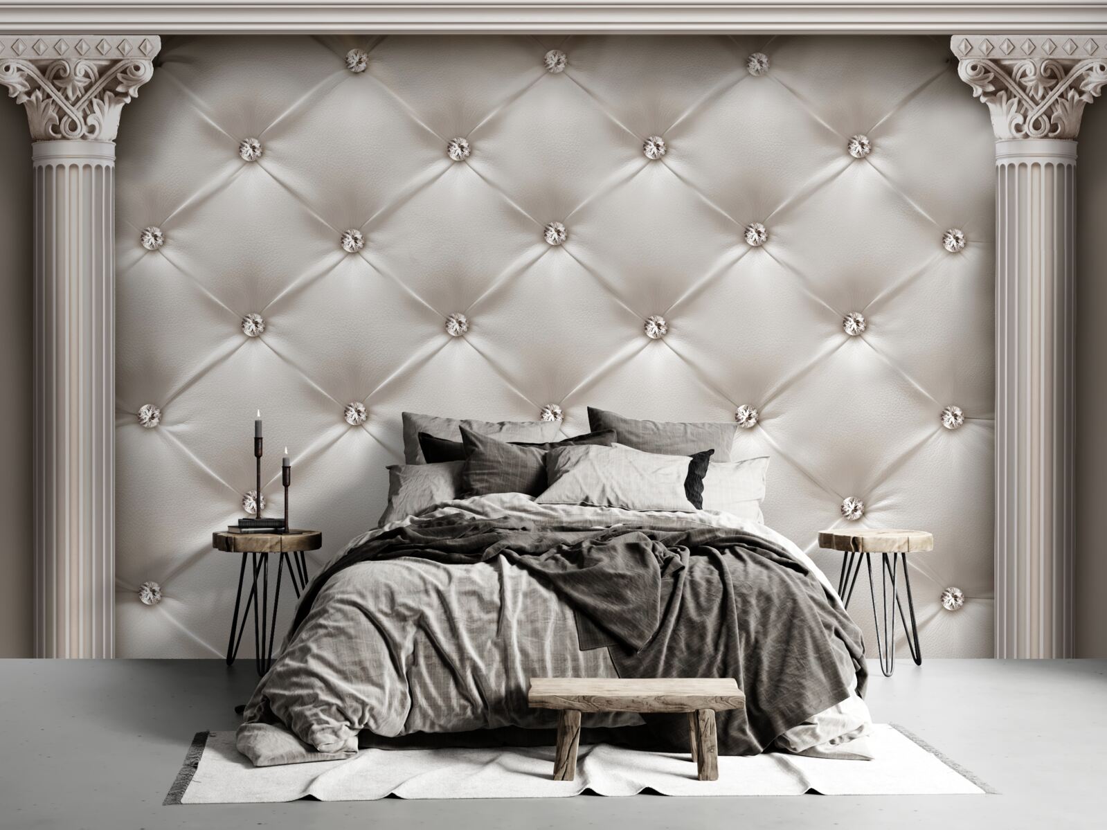 Carta da parati finiture arrotondate e decorative