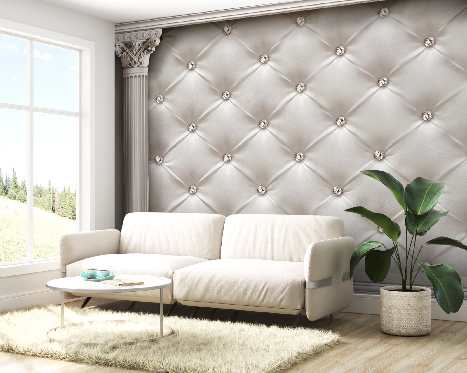 Carta da parati finiture arrotondate e decorative
