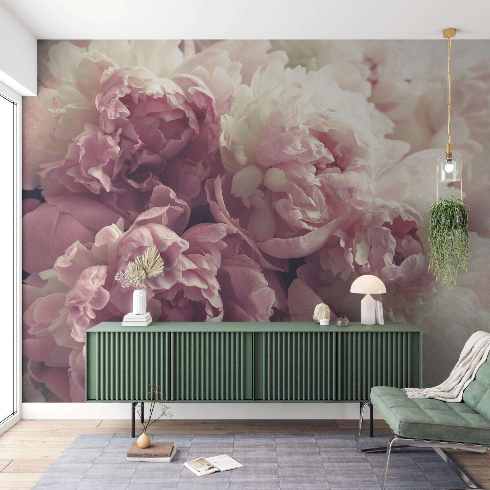 Carta da parati Arco di peonie rosa