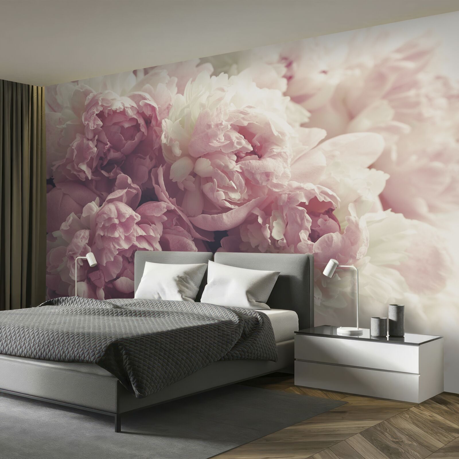 Carta da parati Arco di peonie rosa
