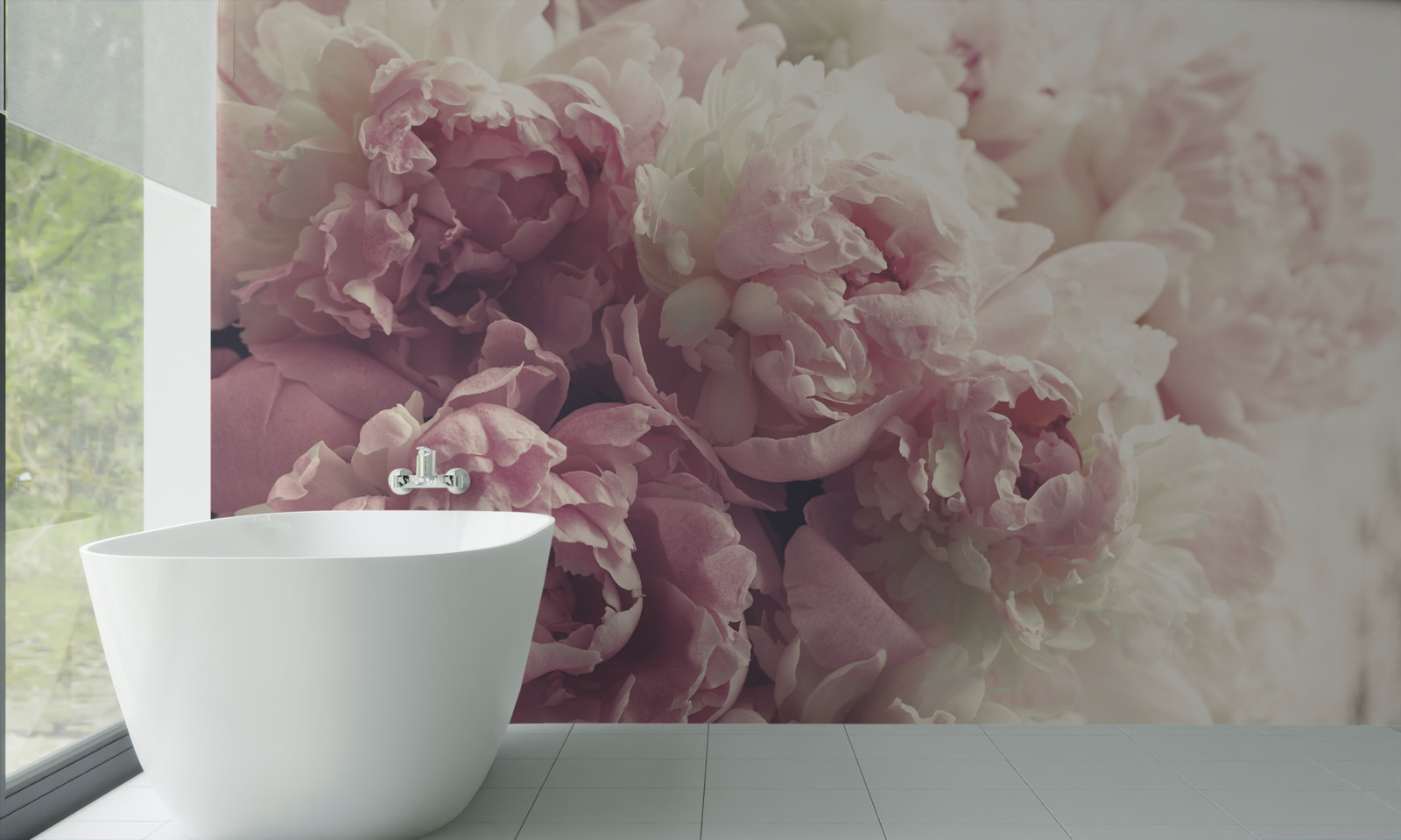 Carta da parati Arco di peonie rosa