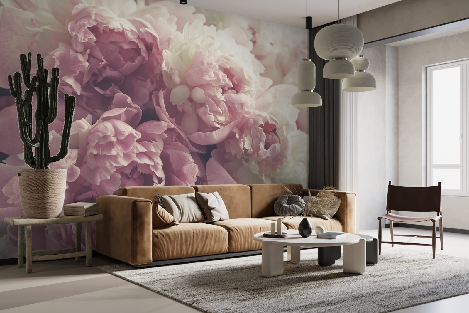 Carta da parati Arco di peonie rosa