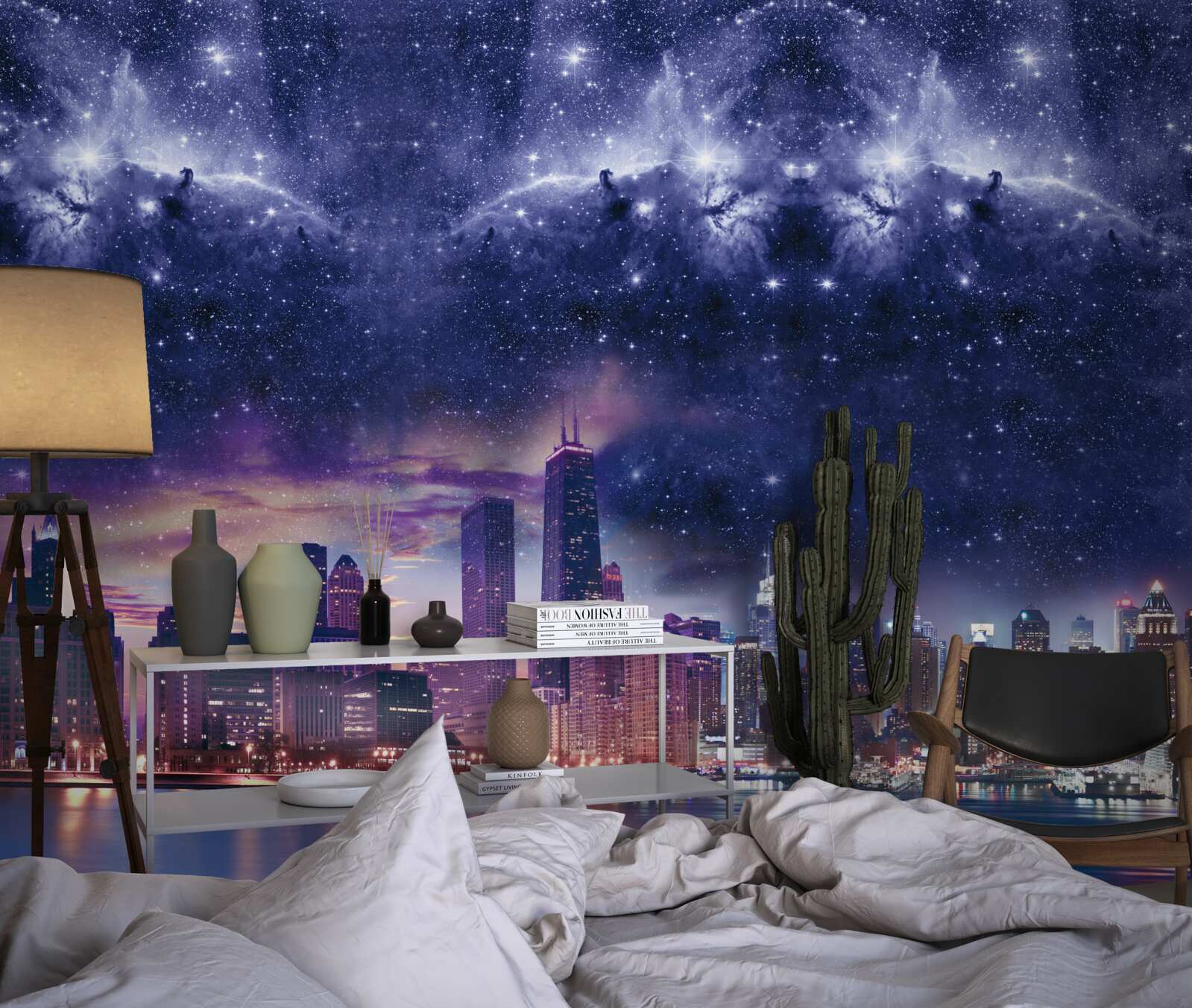 Carta da parati magica tela astrale sulla metropoli