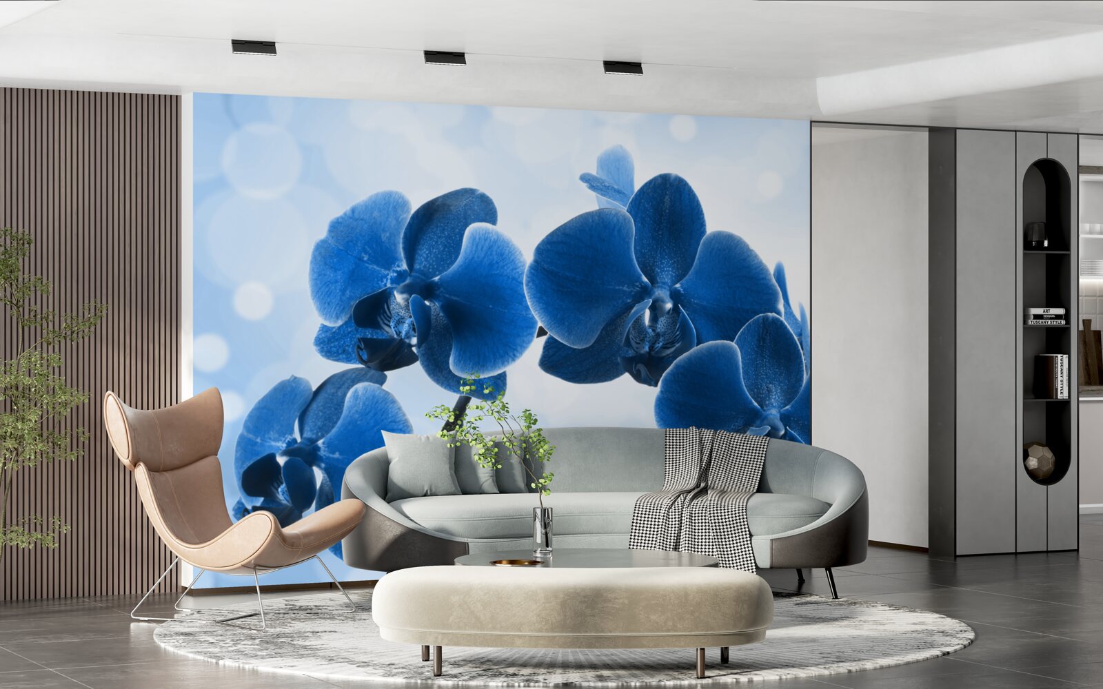 Carta da parati le orchidee sono blu scuro