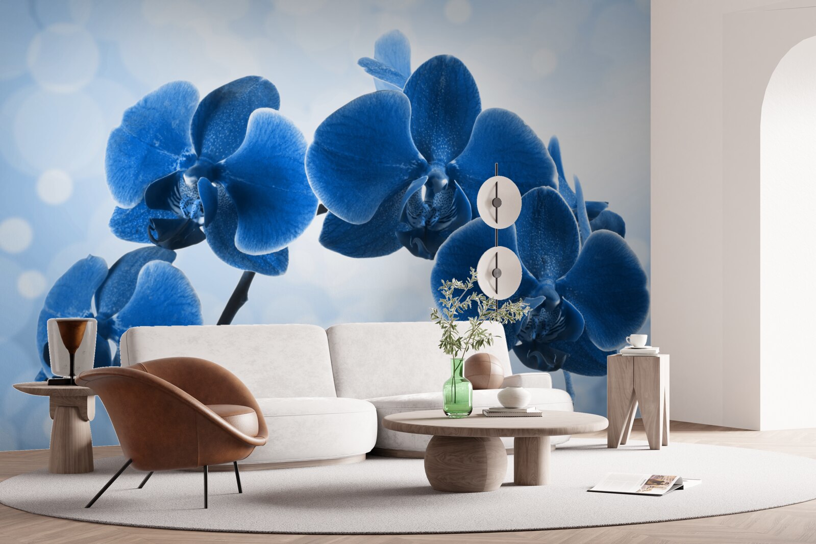 Carta da parati le orchidee sono blu scuro