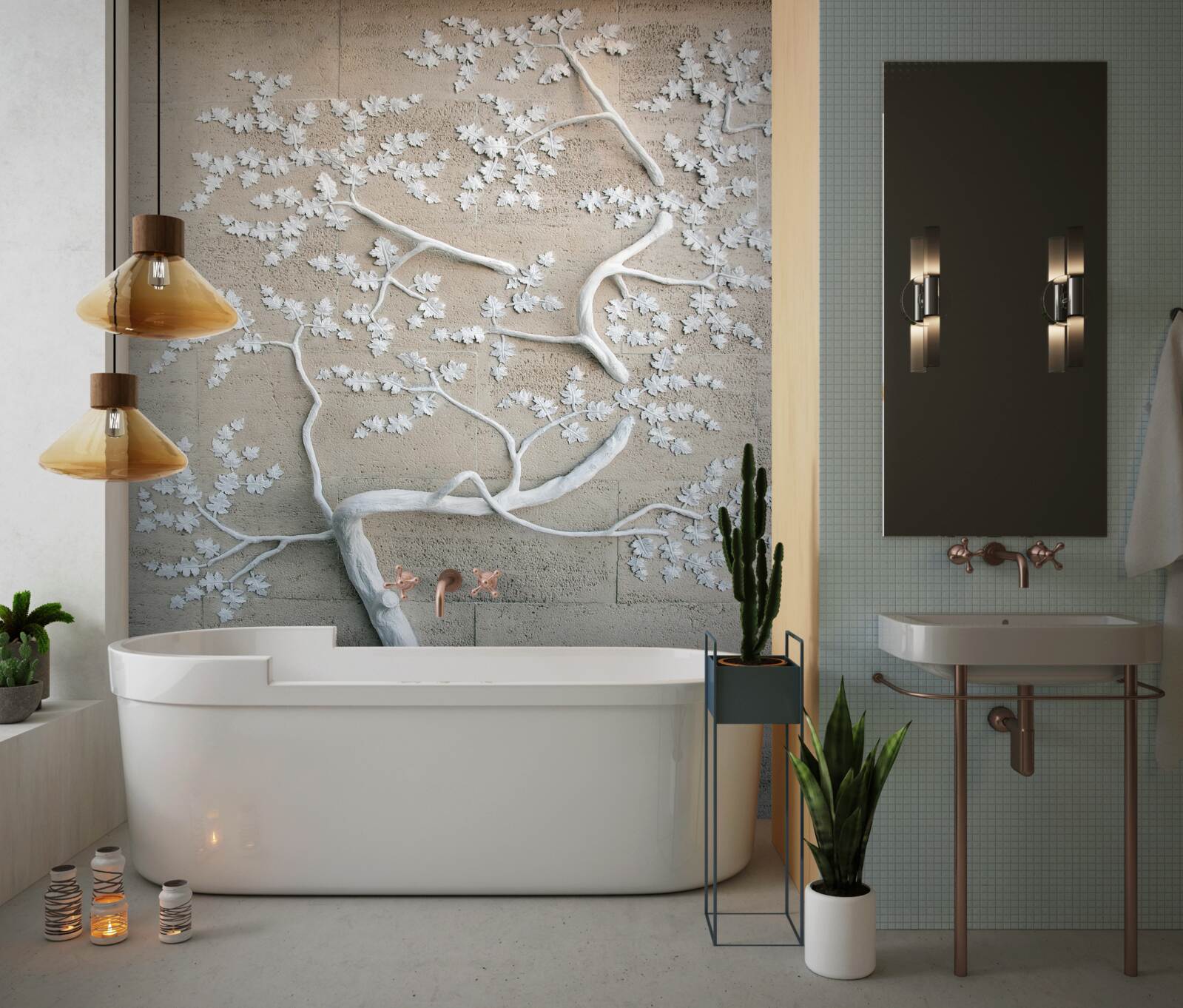 Carta da parati albero di sakura in fiore