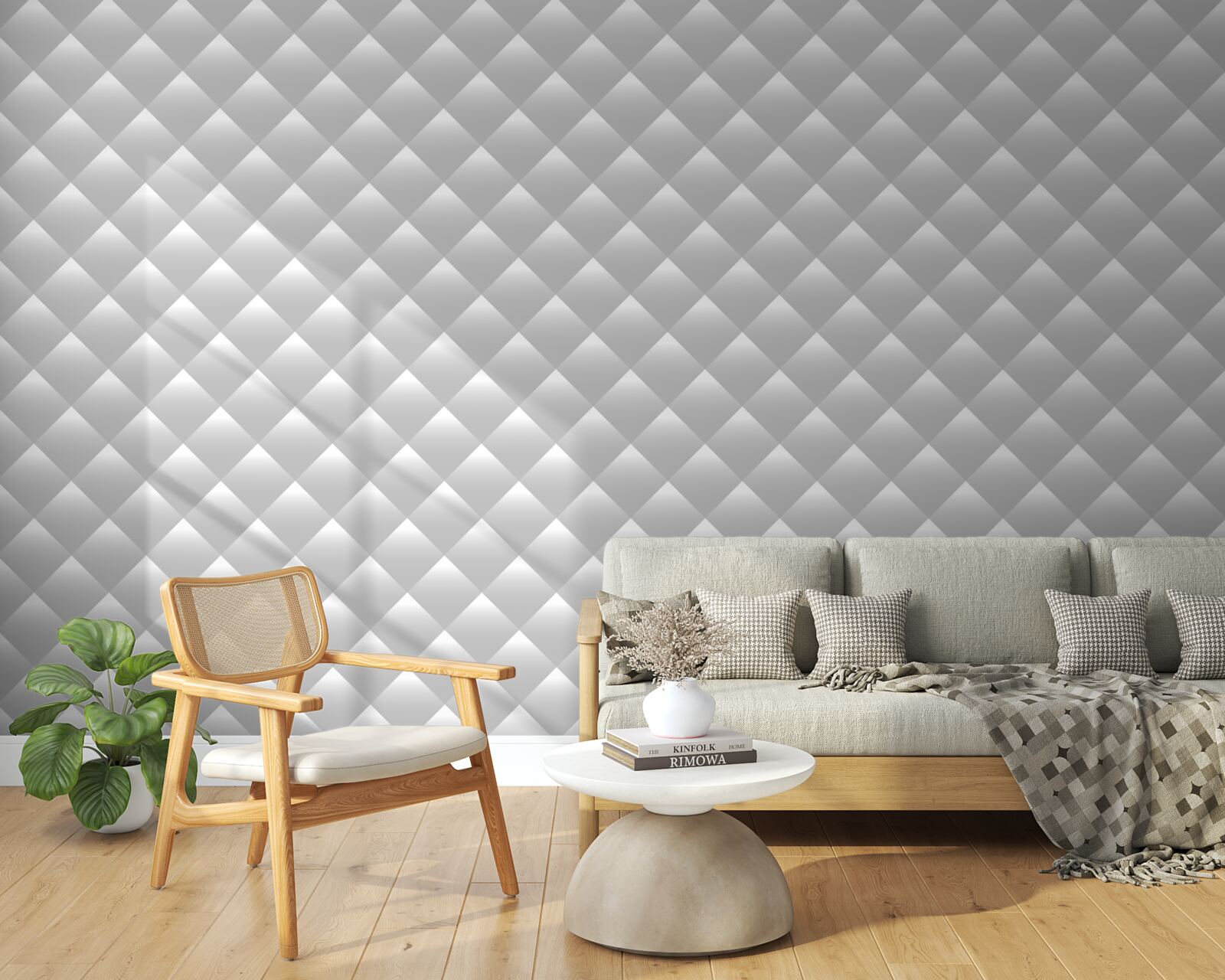 Carta da parati texture d'argento a forma di diamante