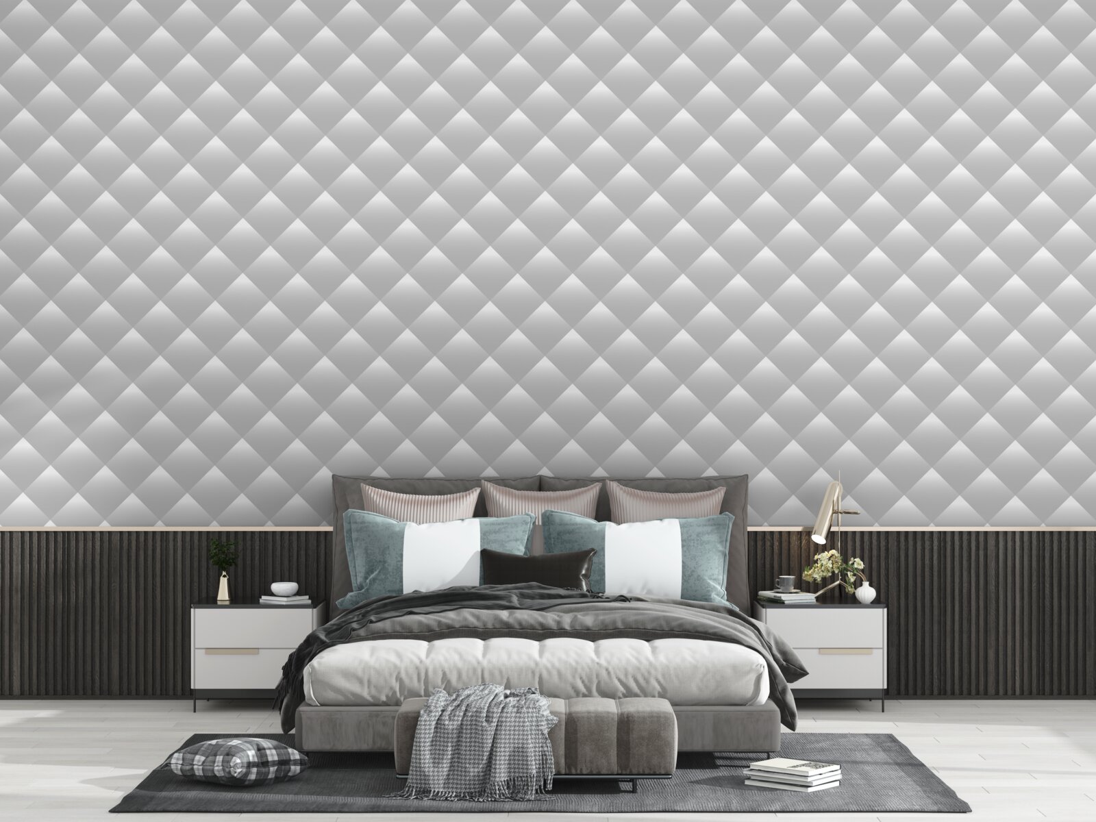 Carta da parati texture d'argento a forma di diamante