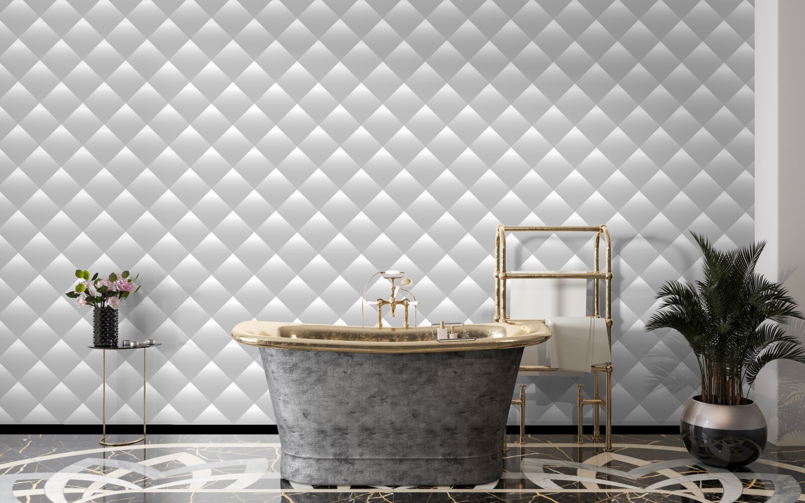 Carta da parati texture d'argento a forma di diamante