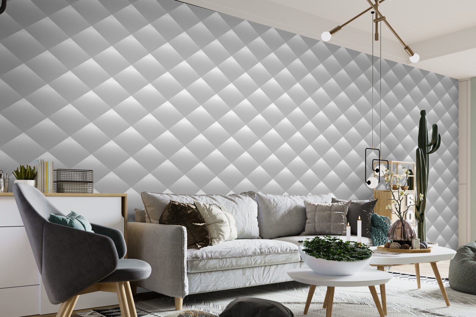 Carta da parati texture d'argento a forma di diamante