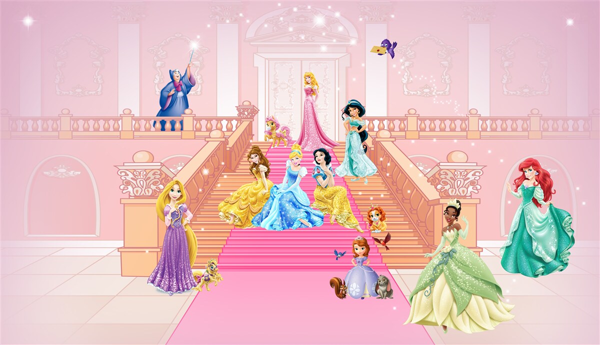 Carta da parati principesse dei cartoni animati Disney