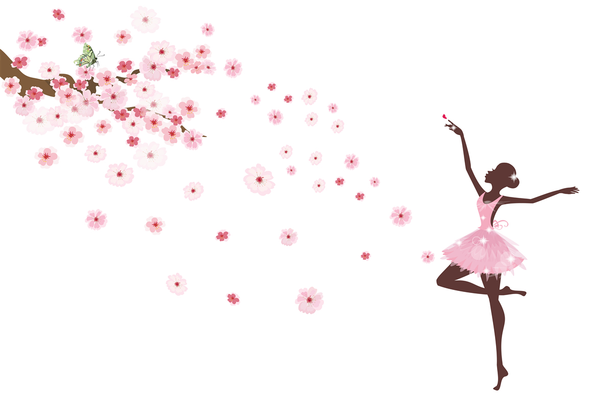 Carta da parati una ballerina in abito rosa