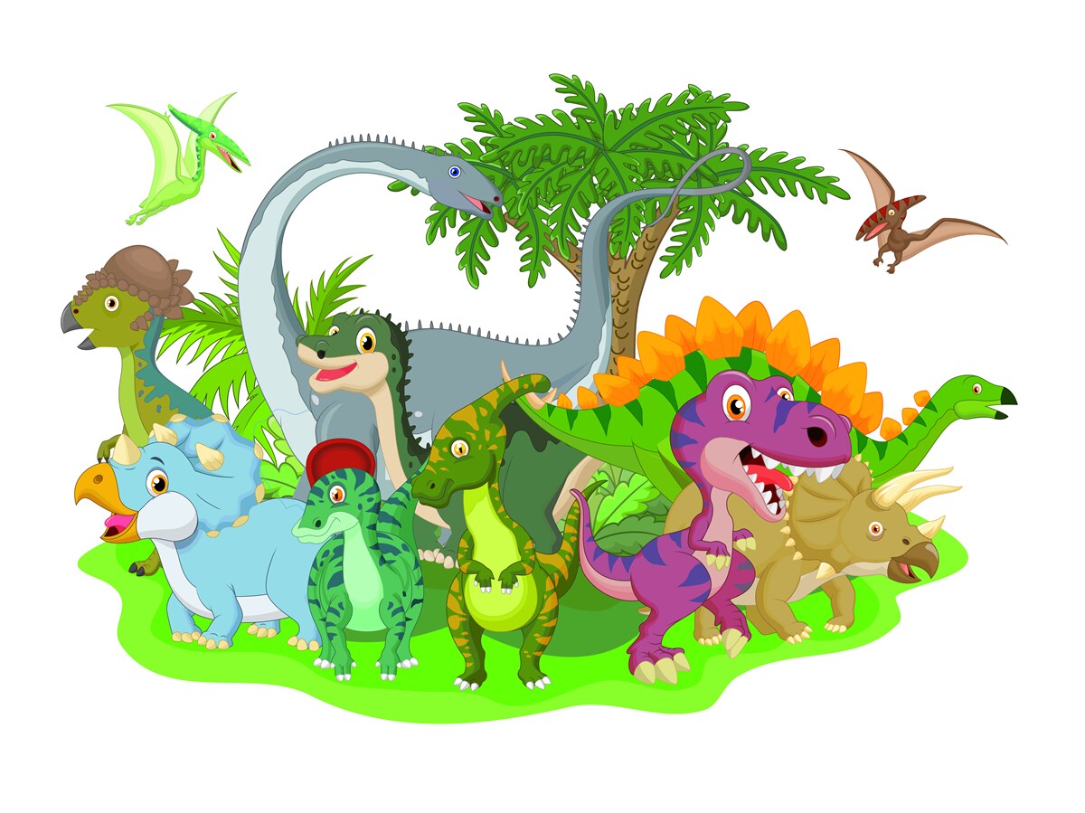 Carta da parati dinosauri a cartoni animati