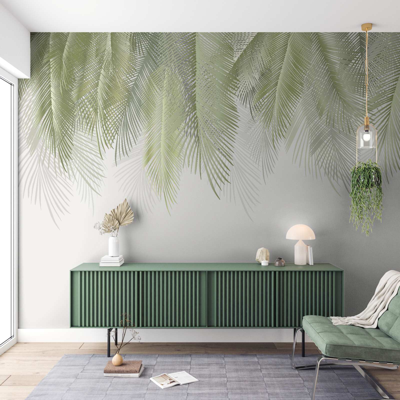 Carta da parati tropici con palme verdi