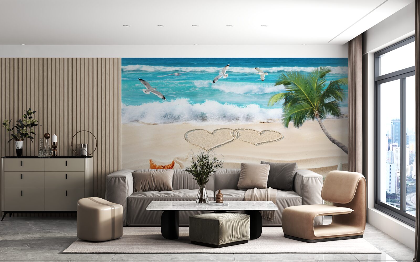Carta da parati spiaggia tropicale di sabbia