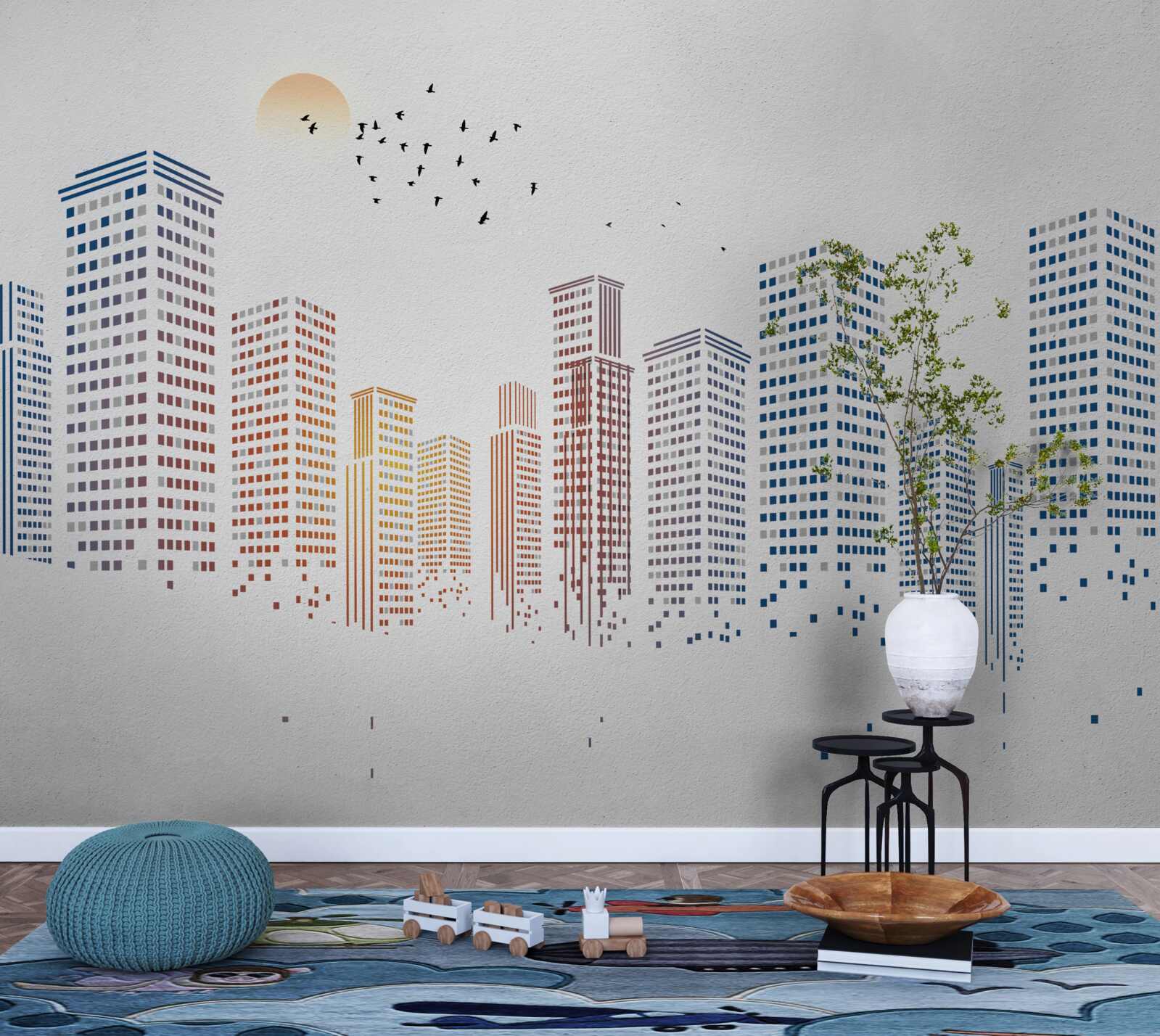 Carta da parati panorami di città contemporanee