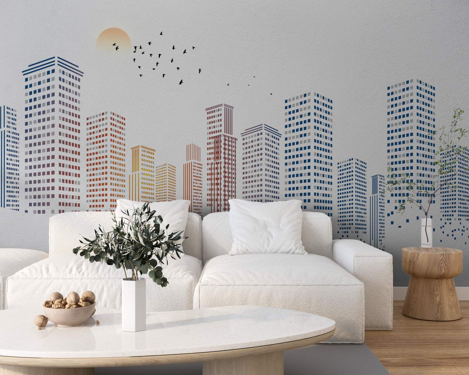 Carta da parati panorami di città contemporanee