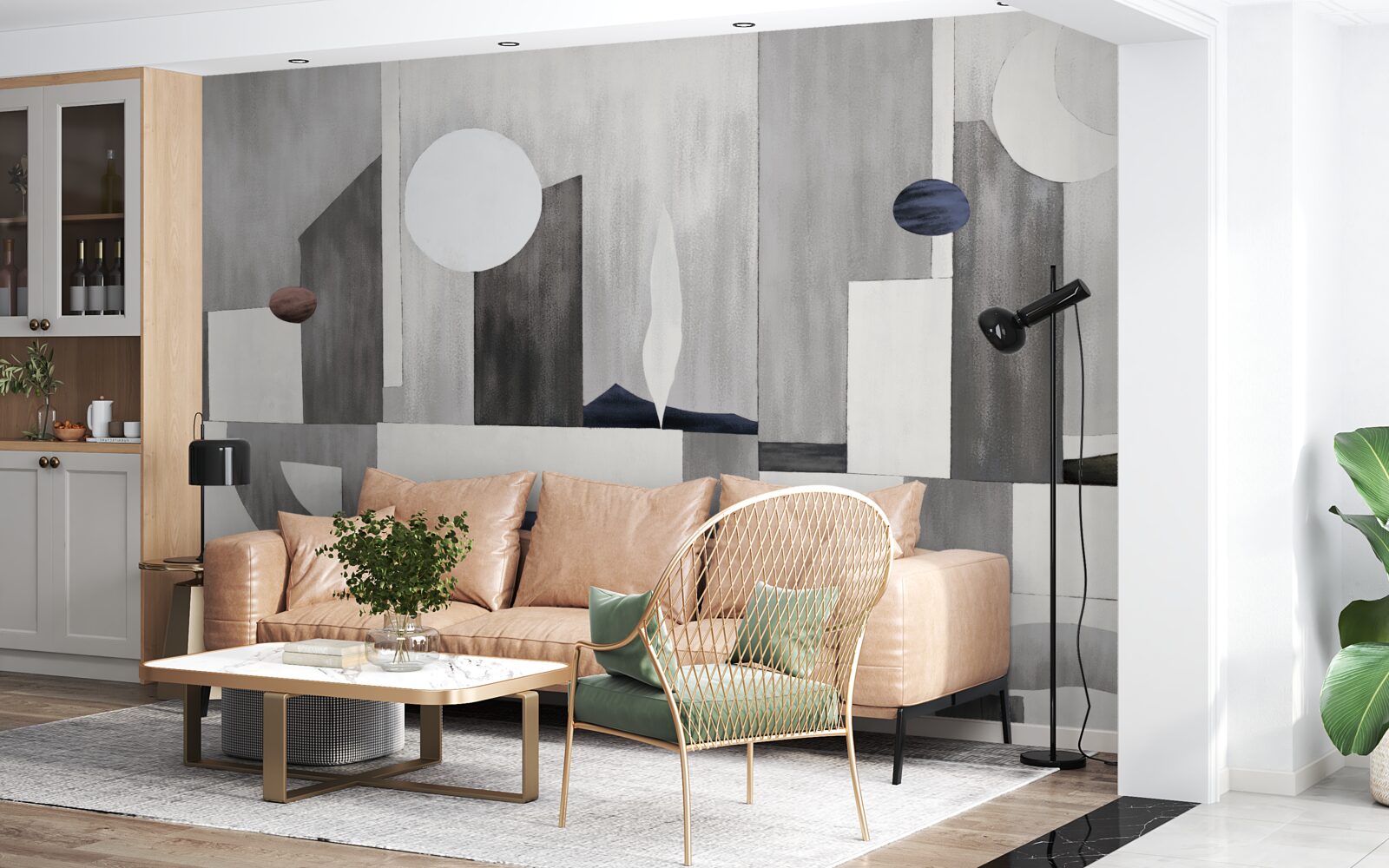 Carta da parati la città si sveglia sotto il sole nascente