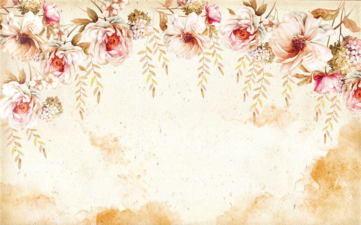 Carta da parati grandi boccioli di fiori su uno sfondo chiaro